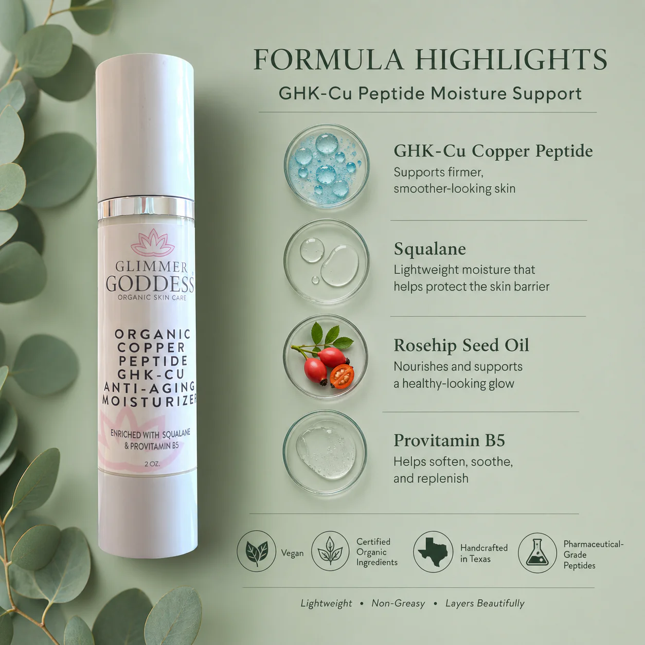 Organic Copper Peptide Moisturizer – Firming & Smoothing - Image 4