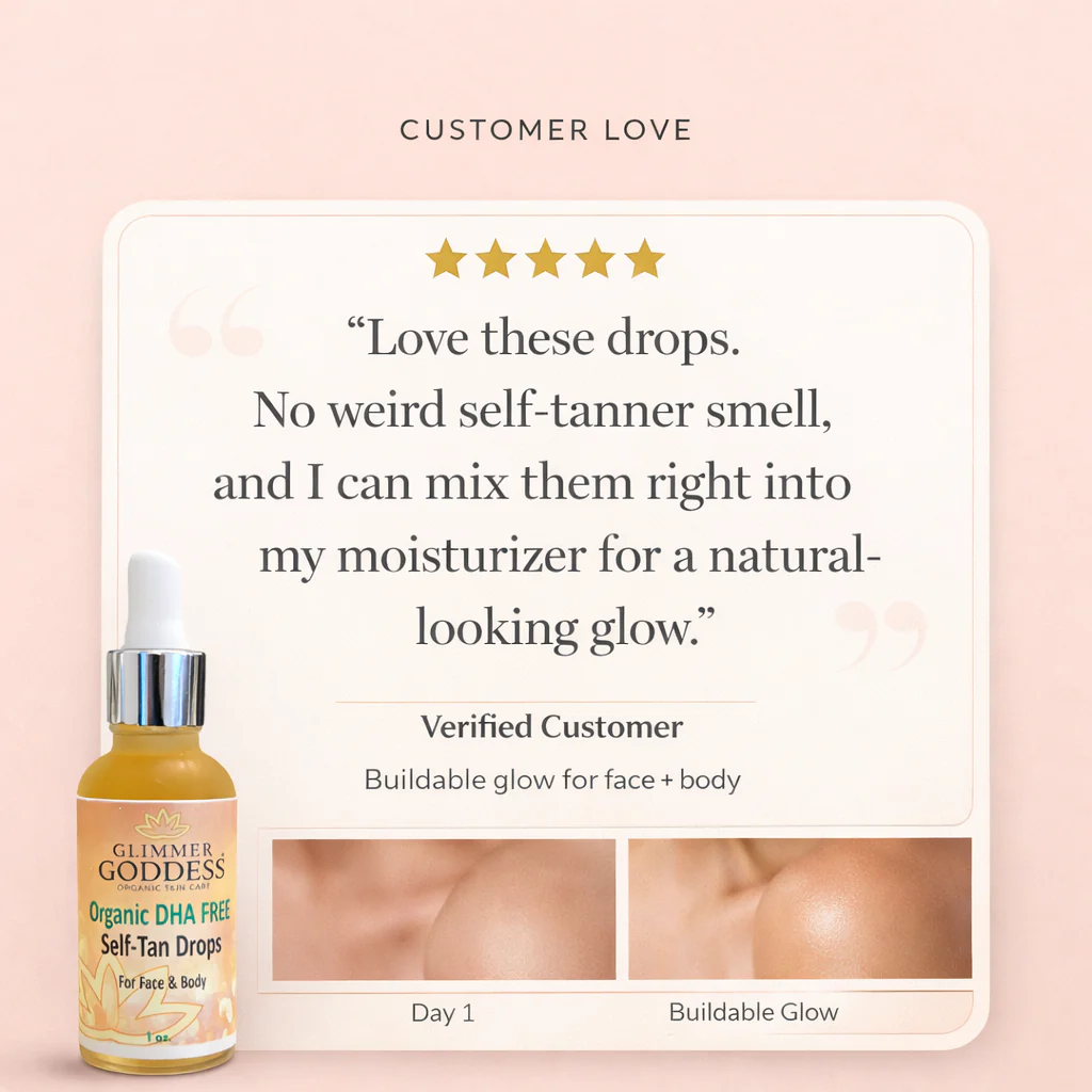 Organic DHA‑Free Tanning Drops – Gradual, No‑Odor Glow - Image 3
