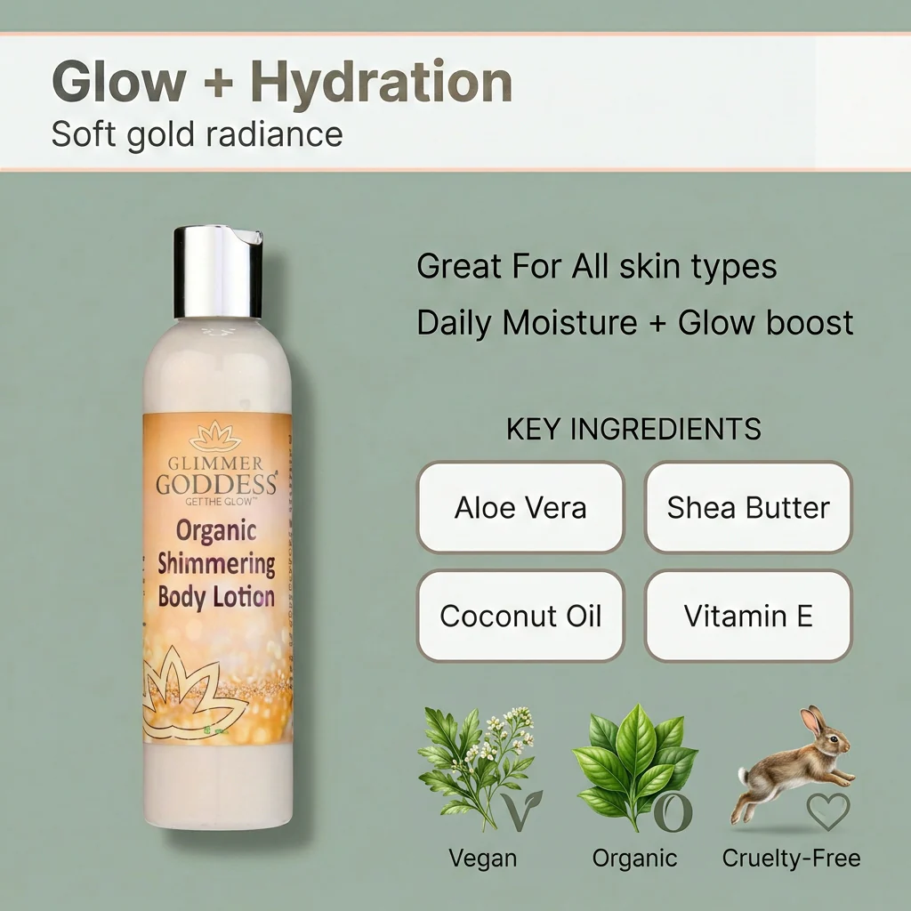 Organic Gold Shimmer Body Lotion – Buildable Luminous Glow - Image 7
