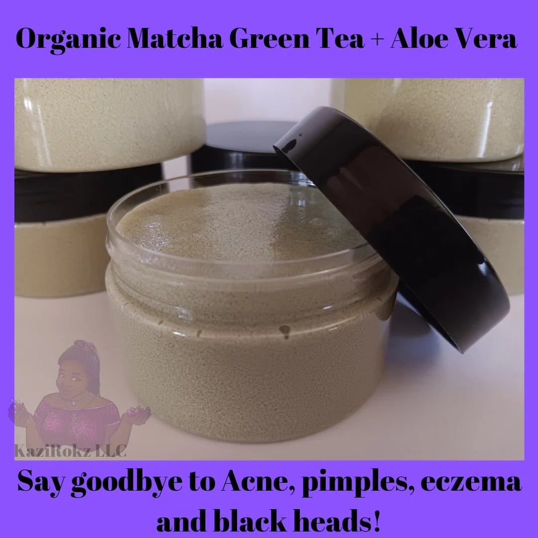 Organic Matcha Green Tea + Aloe Vera Acne Treatment/ Clear Skin Treatment (100% Vegan/CrueltyFree) 4oz - Image 2
