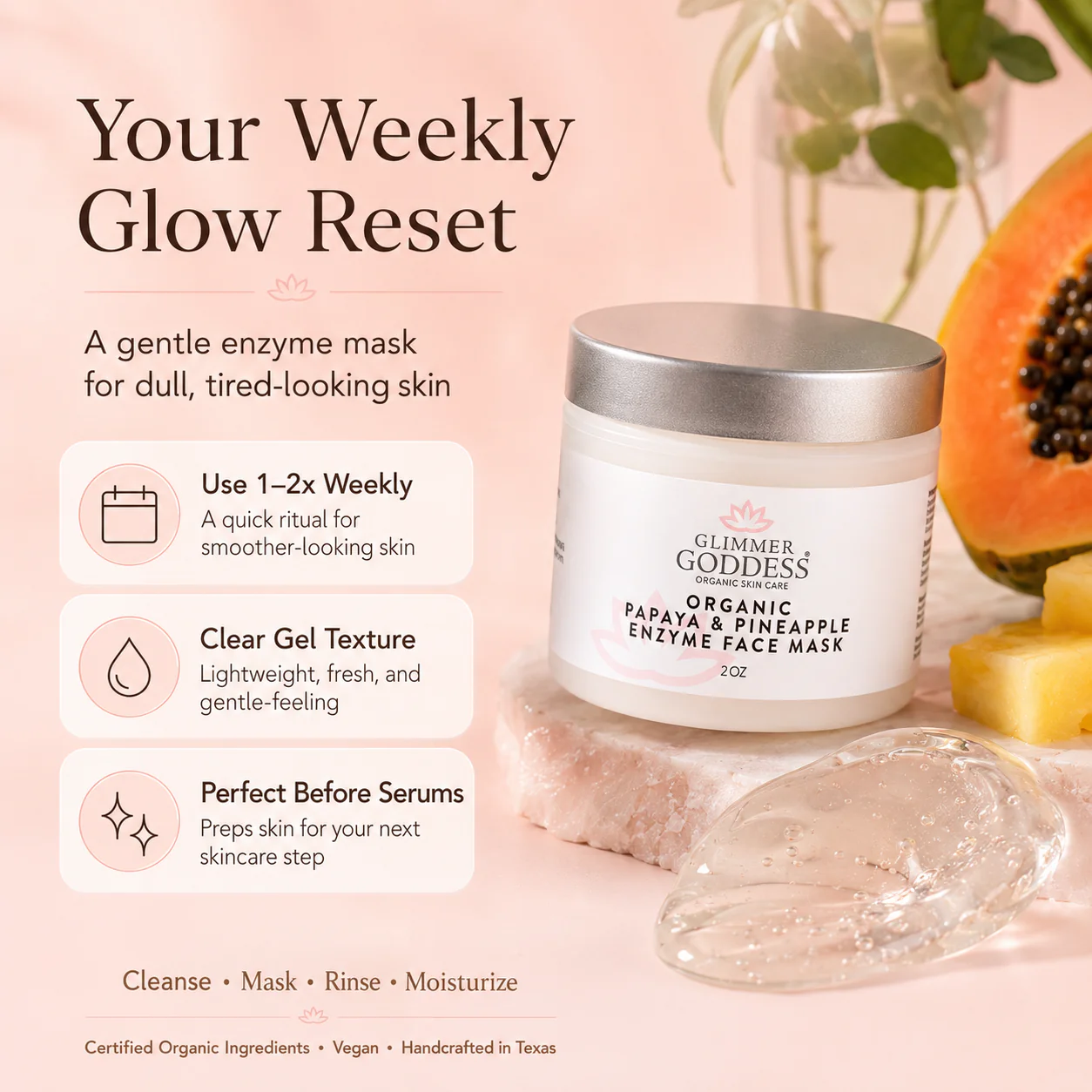 Organic Papaya Pineapple Enzyme Face Mask – Gentle Exfoliating Treatment - Image 6