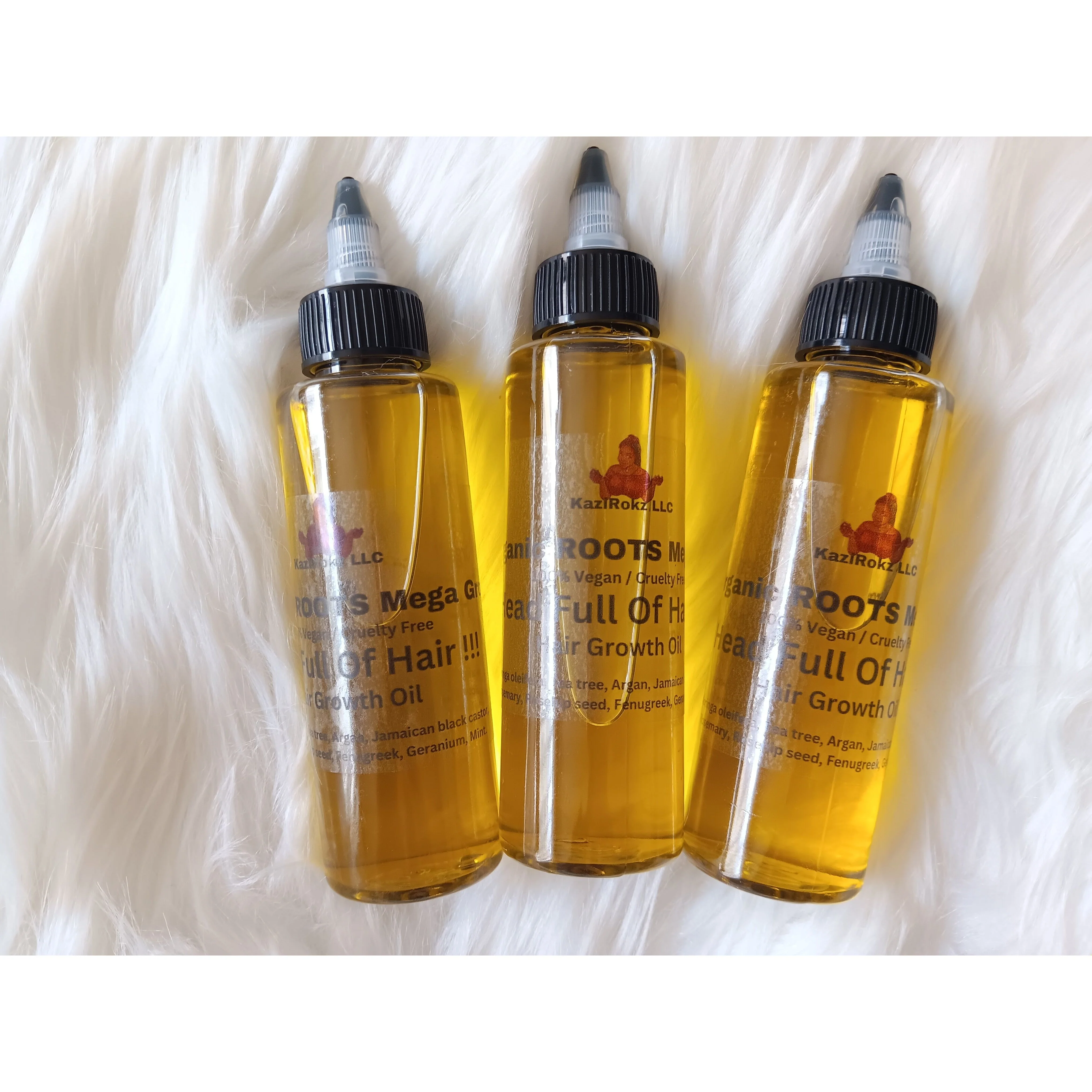Organic Roots MEGA GROW hair growth oil 4oz (100% vegan / cruelty free) - Image 2