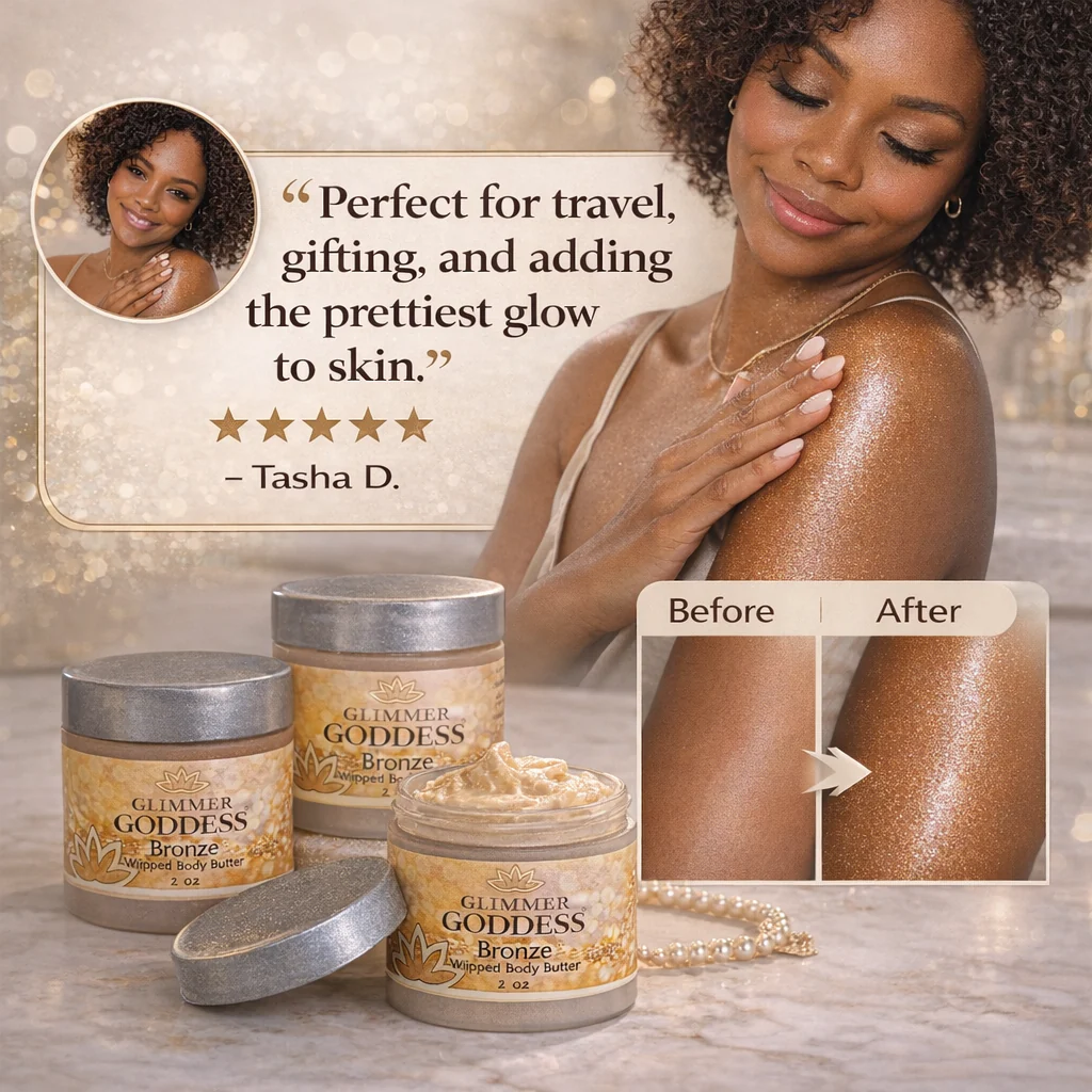 Organic Shimmering Body Butter Trio – 3 x 2 oz Travel Set - Image 4