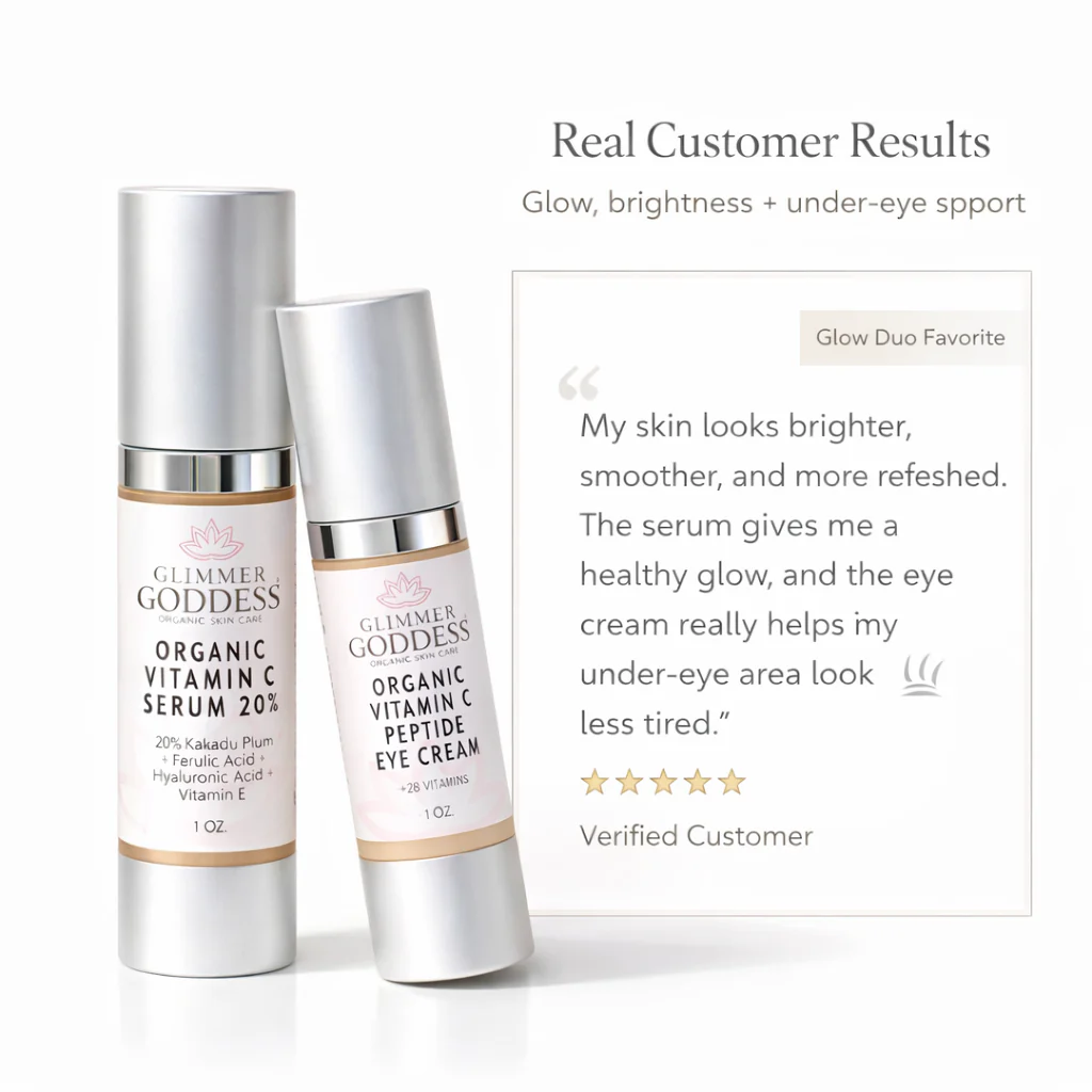 Organic Vitamin C Glow Duo – 20% Vitamin C + Peptide Eye Serum - Image 3