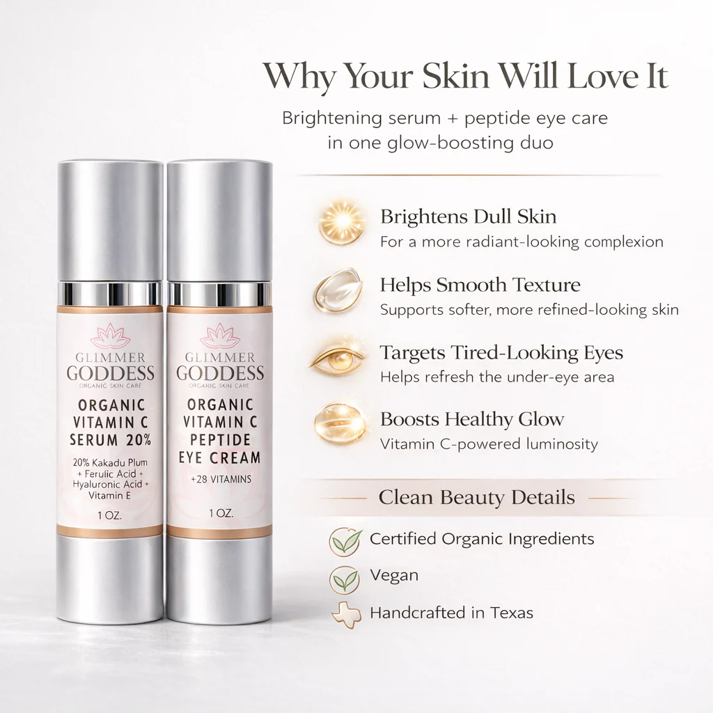 Organic Vitamin C Glow Duo – 20% Vitamin C + Peptide Eye Serum - Image 5
