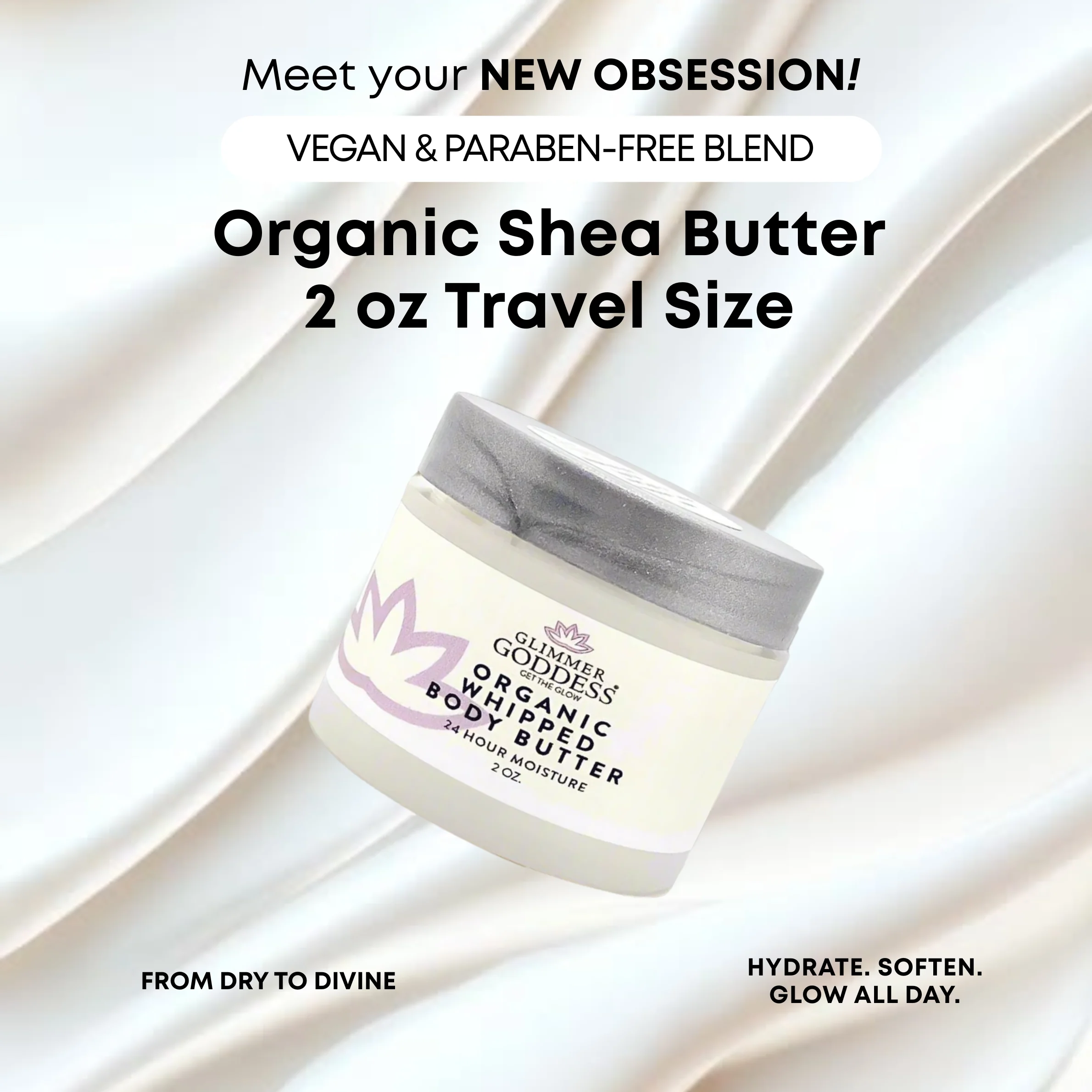 Organic Whipped Body Butter 2 oz – Mini Travel Size for Dry Skin & Eczema - Image 2