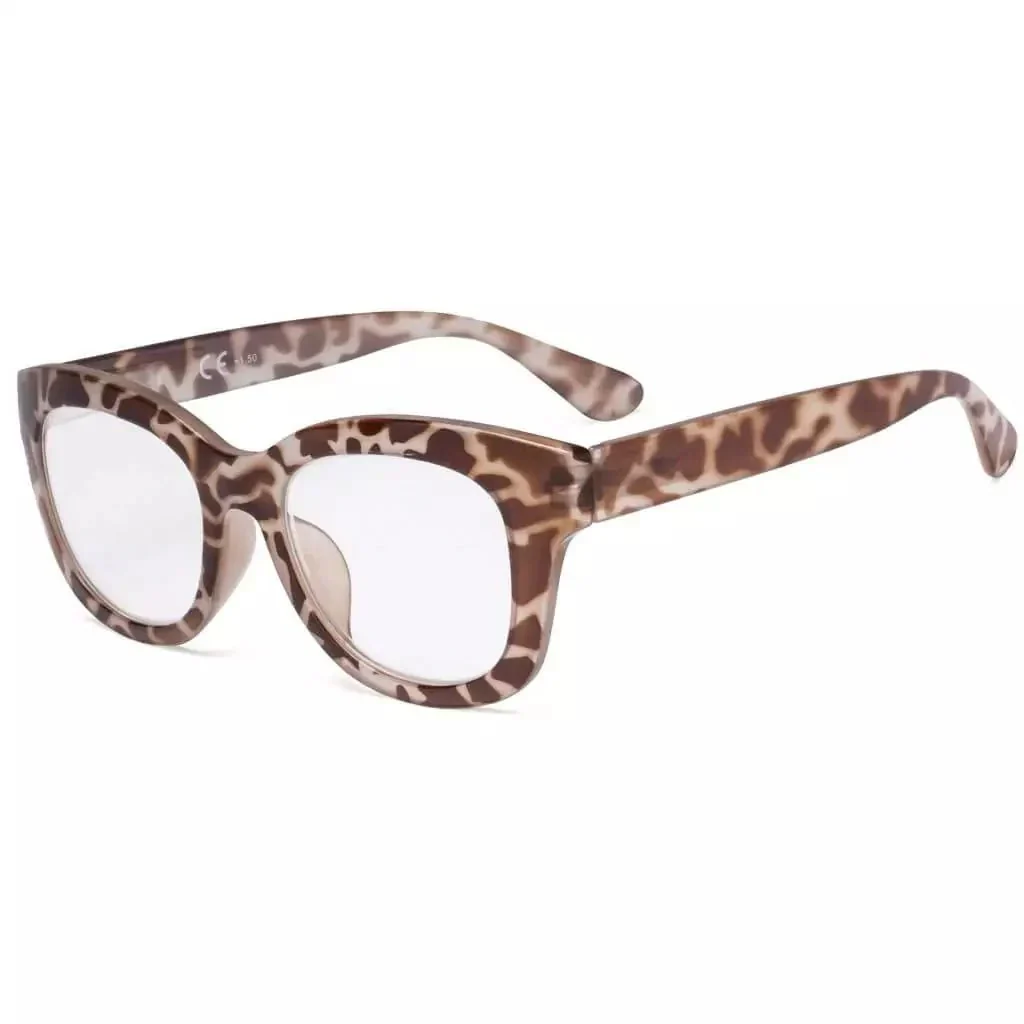 Oversized Retro Reading Glasses Thick Square Design Readers FH1555 - Image 6