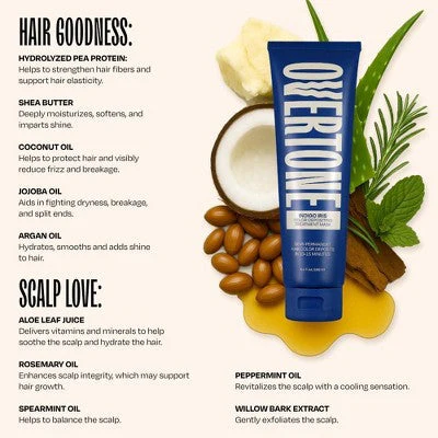 Overtone Indigo Iris Hair Mask Semi-Permanent Hair Dye & Color Conditioner Blue for Brown & Blonde Hair - New - Image 3