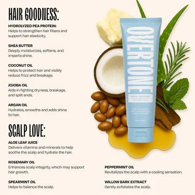 Overtone Smoky Sapphire Hair Mask- Semi-Permanent Hair Dye & Color Conditioner Misty Turquoise for Brown & Blonde Hair - New - Image 3