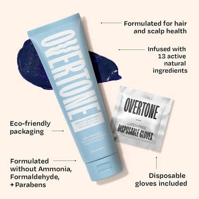 Overtone Smoky Sapphire Hair Mask- Semi-Permanent Hair Dye & Color Conditioner Misty Turquoise for Brown & Blonde Hair - New - Image 6