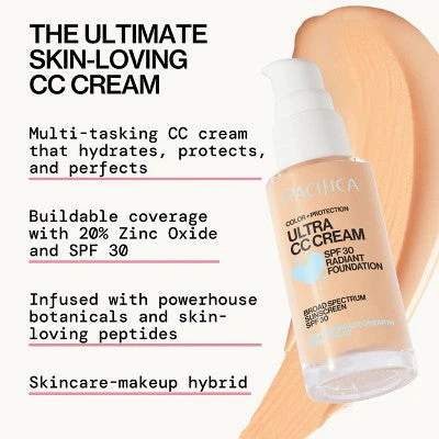 Pacifica Ultra CC Cream Radiant Foundation Natural/Medium 1 fl oz - New - Image 2