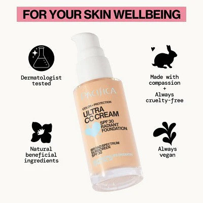 Pacifica Ultra CC Cream Radiant Foundation Natural/Medium 1 fl oz - New - Image 6
