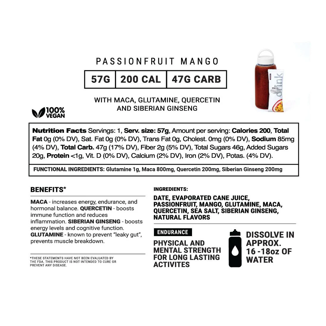 Passionfruit Mango Endurance Drink w/Adaptogens - Image 3