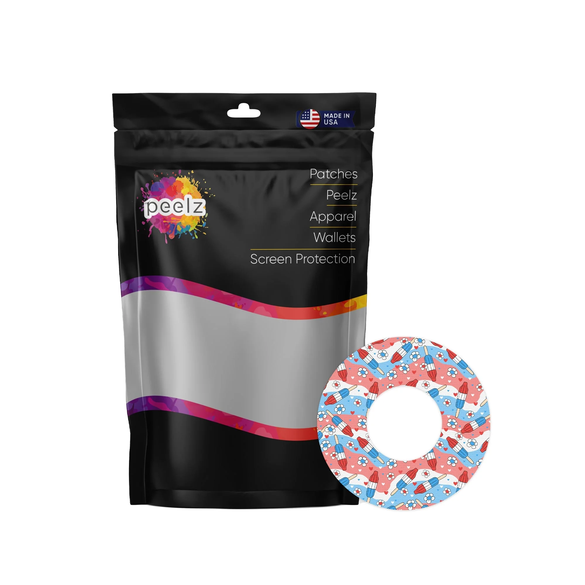Patriotic Popsicles Patch Freestyle Libre 2 Patch Tape - Pump Peelz - Image 2