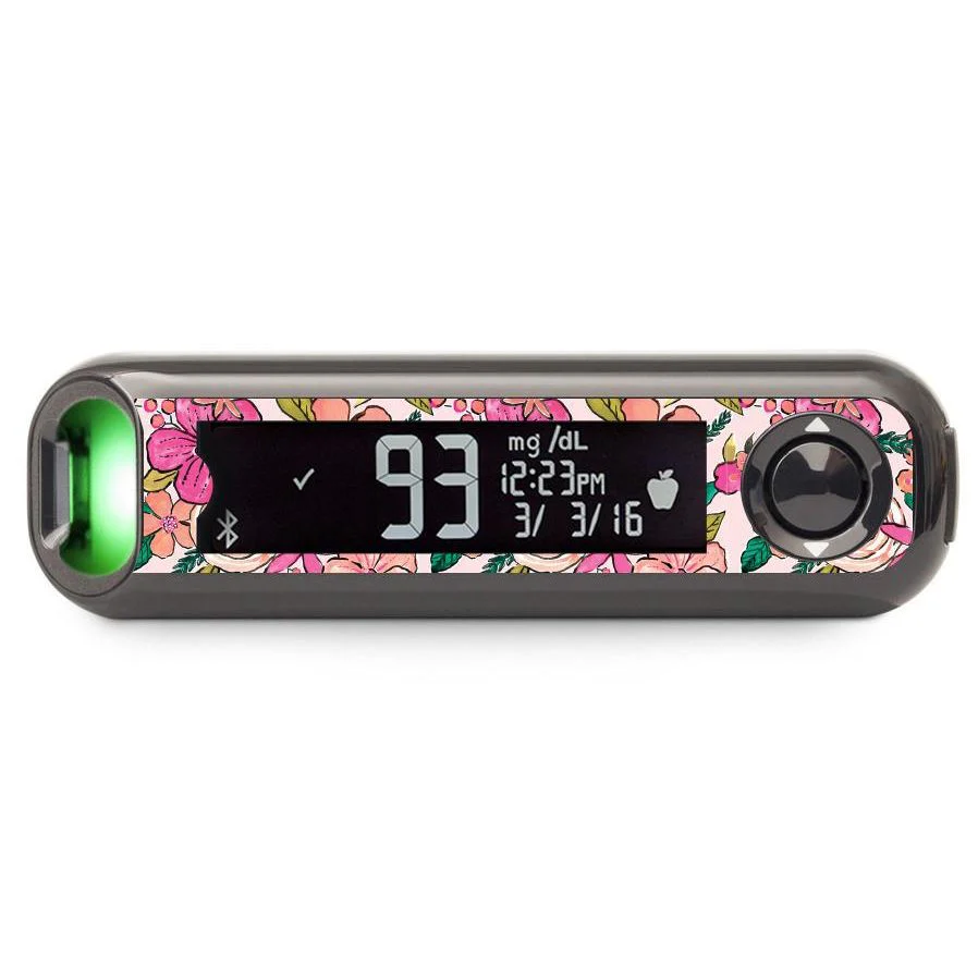 Peach Floral for Bayer Contour© Next One Glucometer