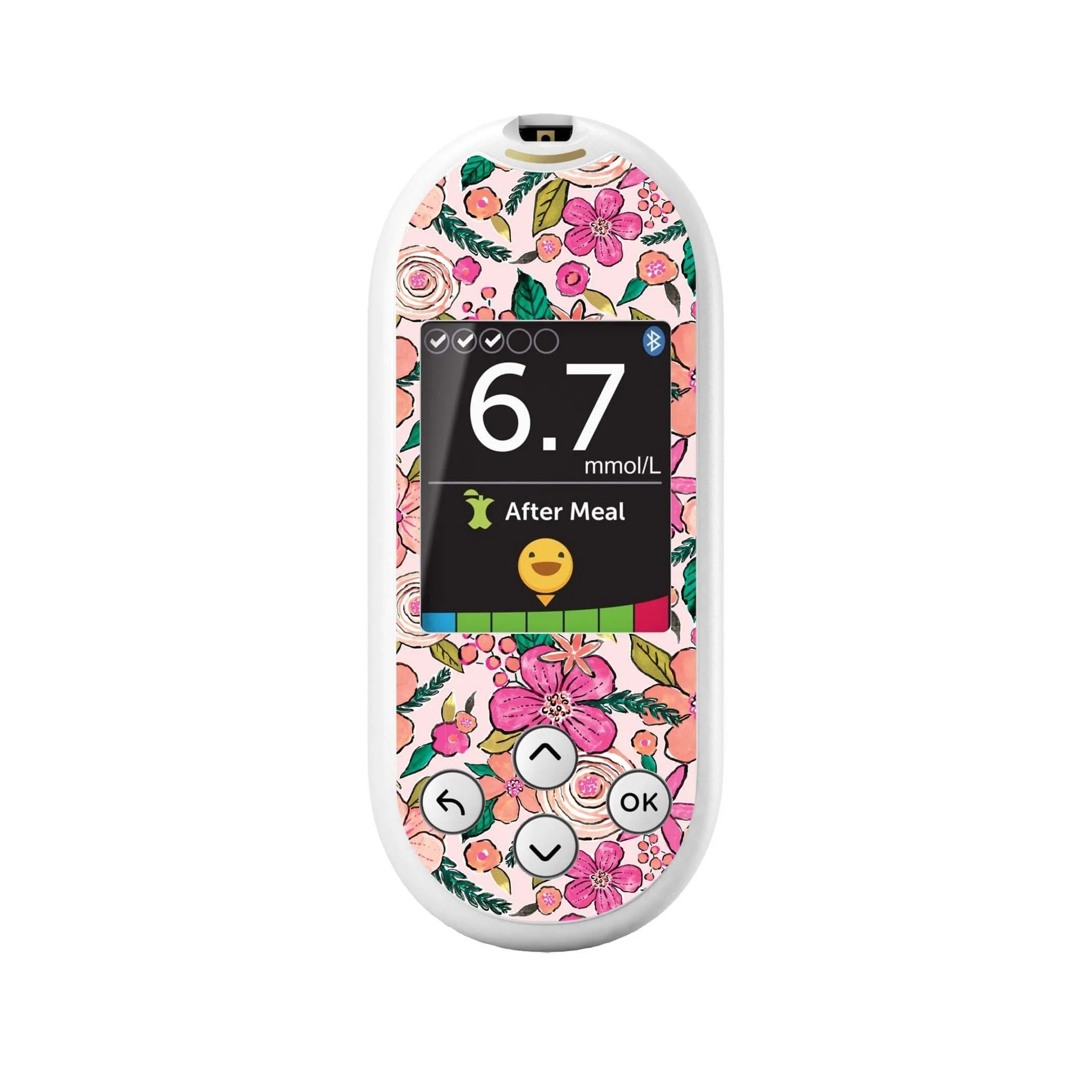 Peach Floral for OneTouch Verio Reflect Glucometer