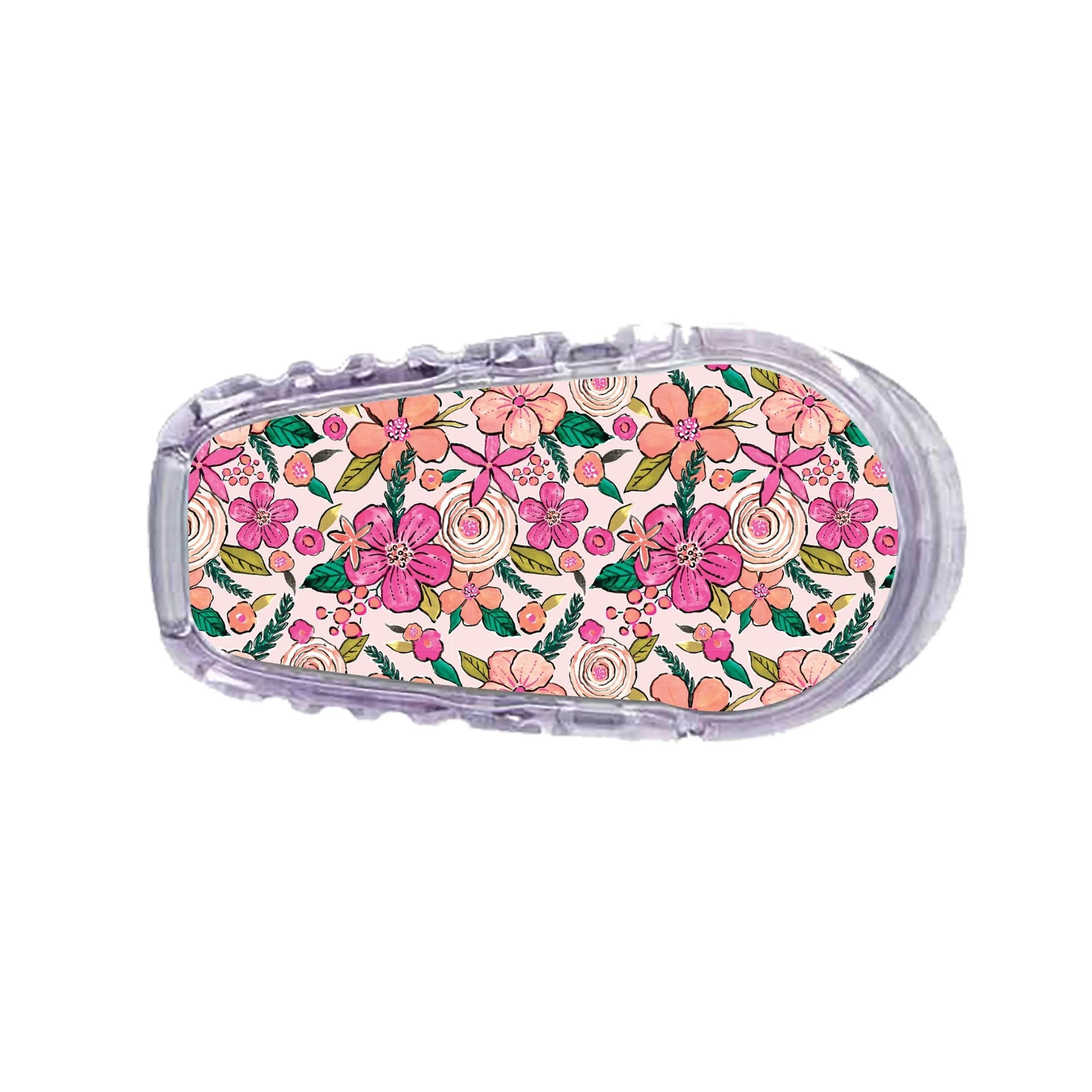 Peach Floral Sticker Designed for the DEXCOM Transmitter