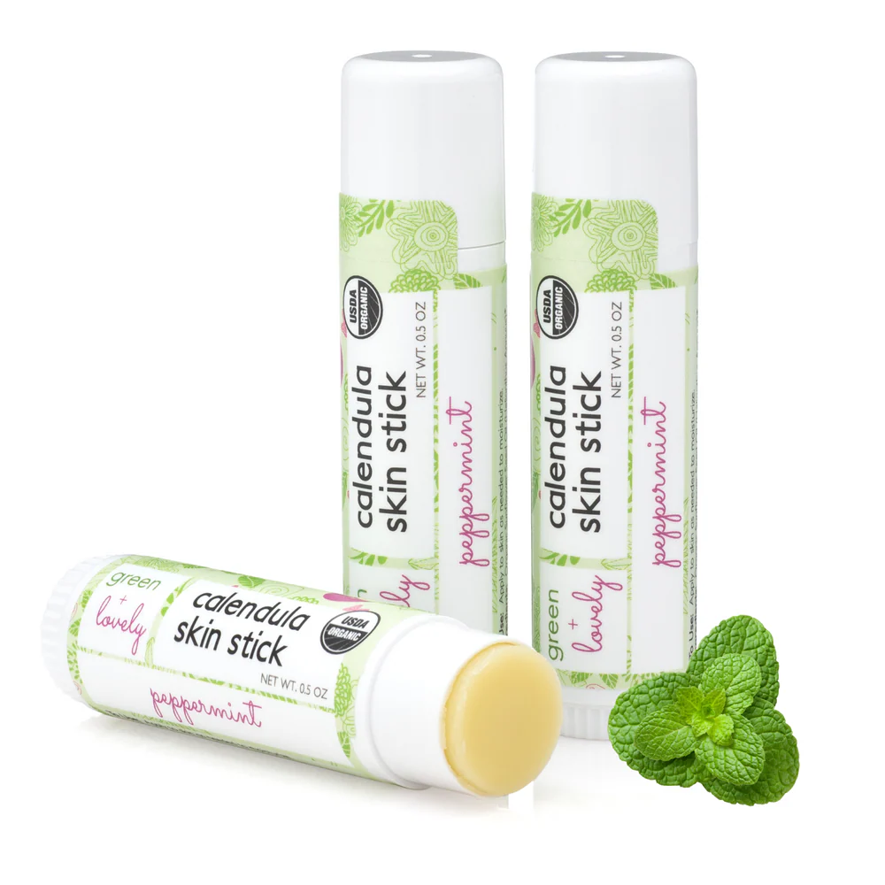Peppermint Calendula Skin Stick - Organic Lotion Moisture Stick - Travel Size - Image 4