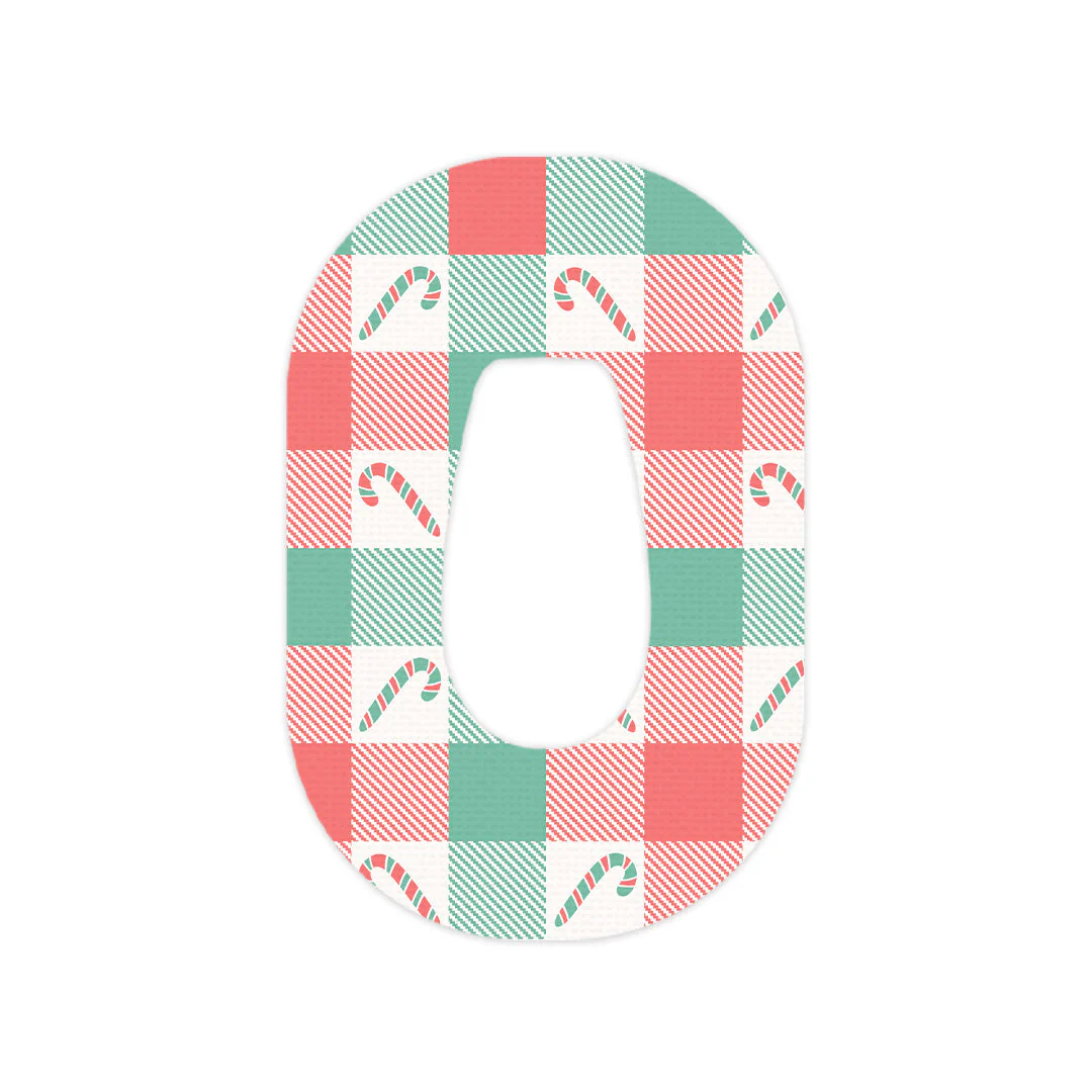 Peppermint Plaid Dexcom G6 Patch Tape - Pump Peelz