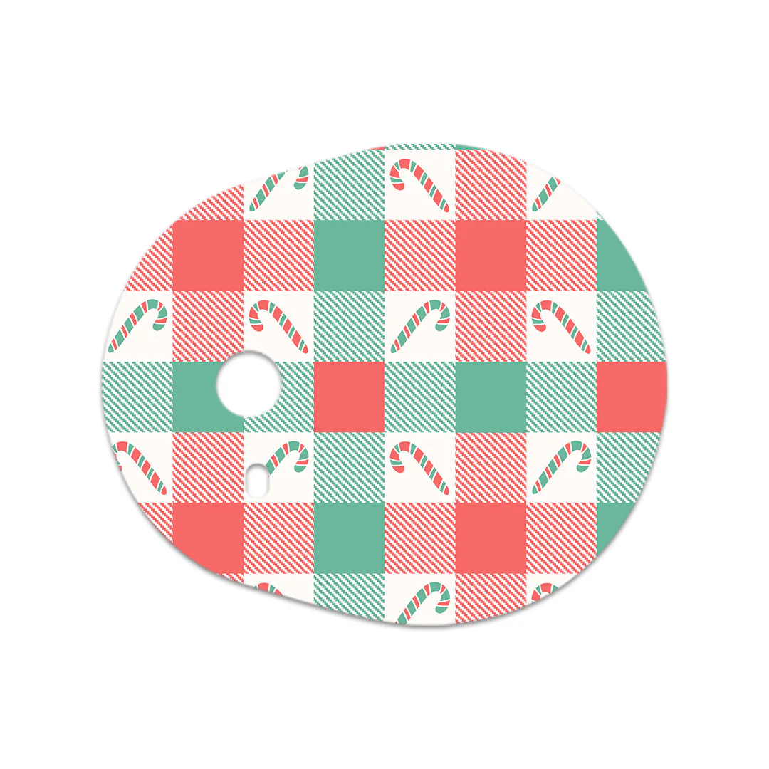Peppermint Plaid Dexcom G7 and Stelo Transmitter Sticker - Pump Peelz - Image 2