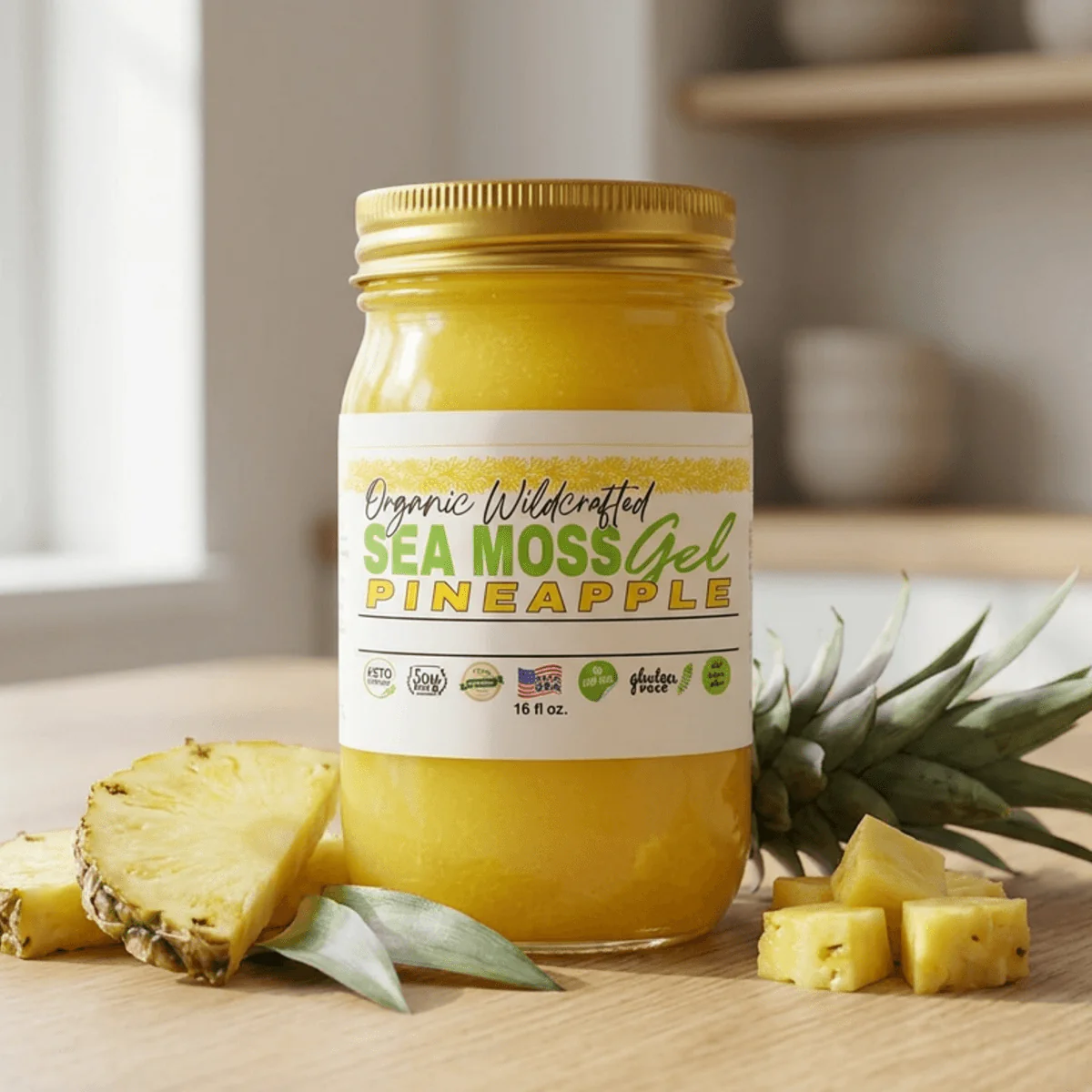 Sea Moss Gel - Pineapple Flavor 16oz - Image 3