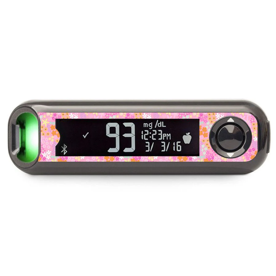 Pink Petals Bayer Contour© Next One Glucometer Sticker - Pump Peelz
