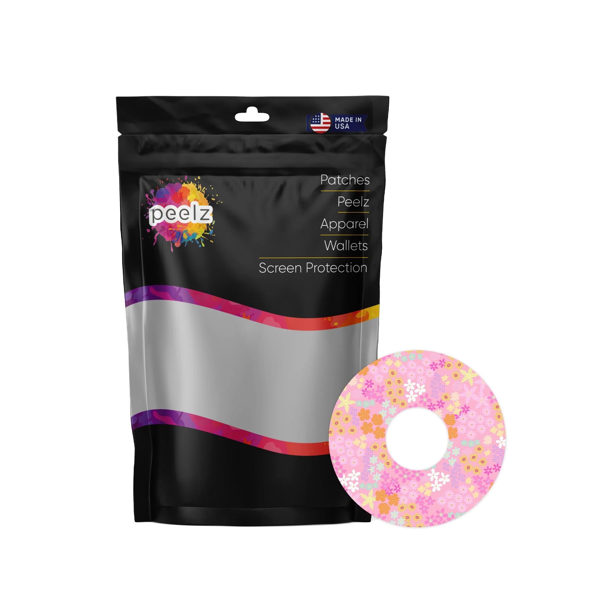 Pink Petals FreeStyle Libre 3 Plus & Lingo Patch Tape - Pump Peelz - Image 2