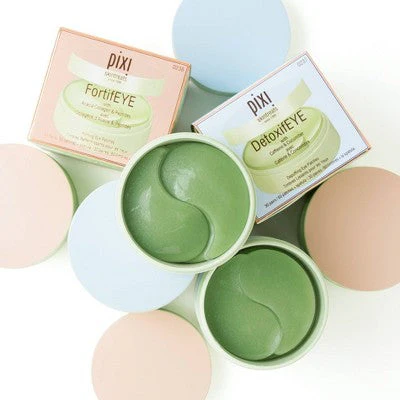 Pixi DetoxifEYE Hydrating Depuffing Eye Patches Caffeine & Cucumber 60ct - Imperfect Box - Image 2
