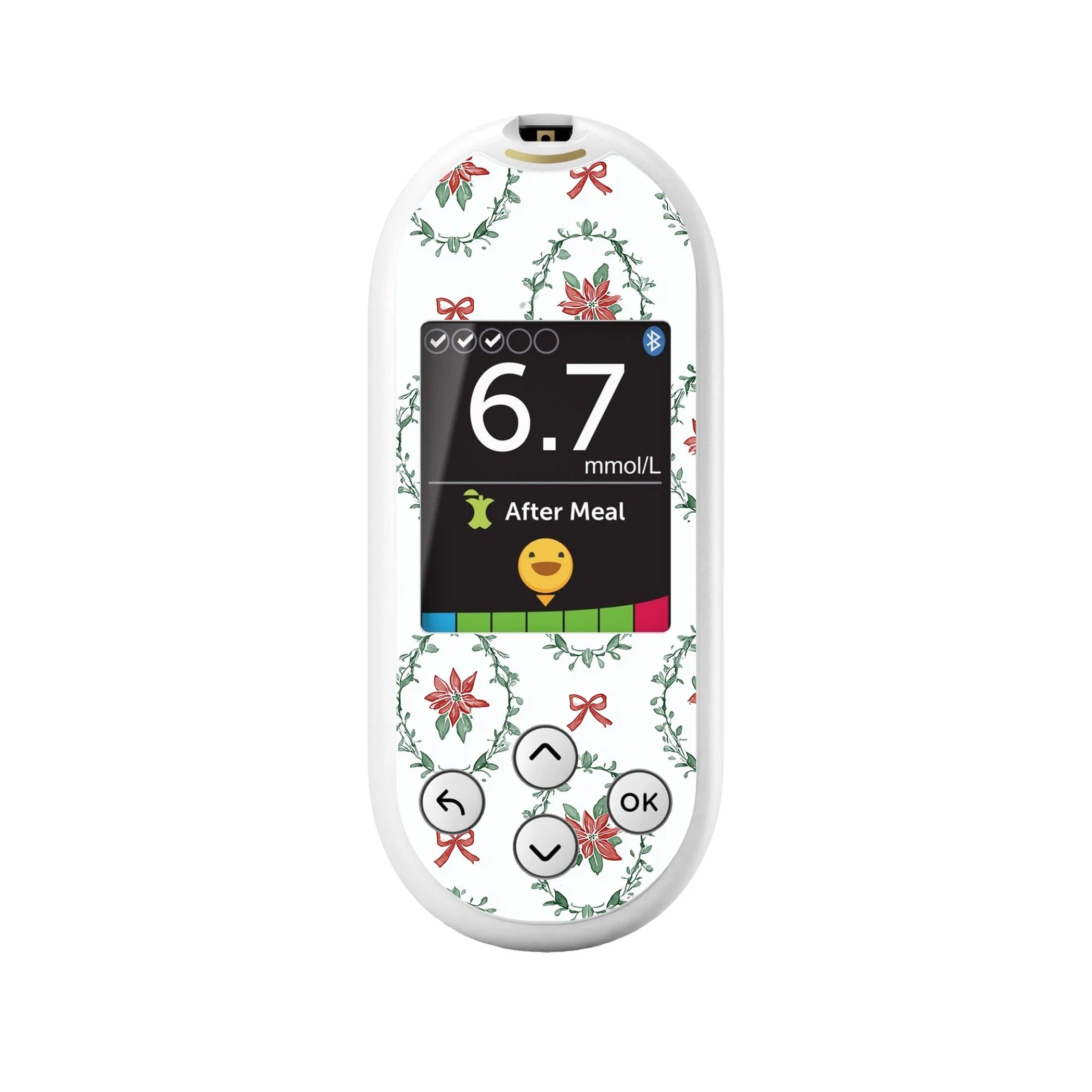 Poinsettia Parade OneTouch Verio Reflect Glucometer - Pump Peelz