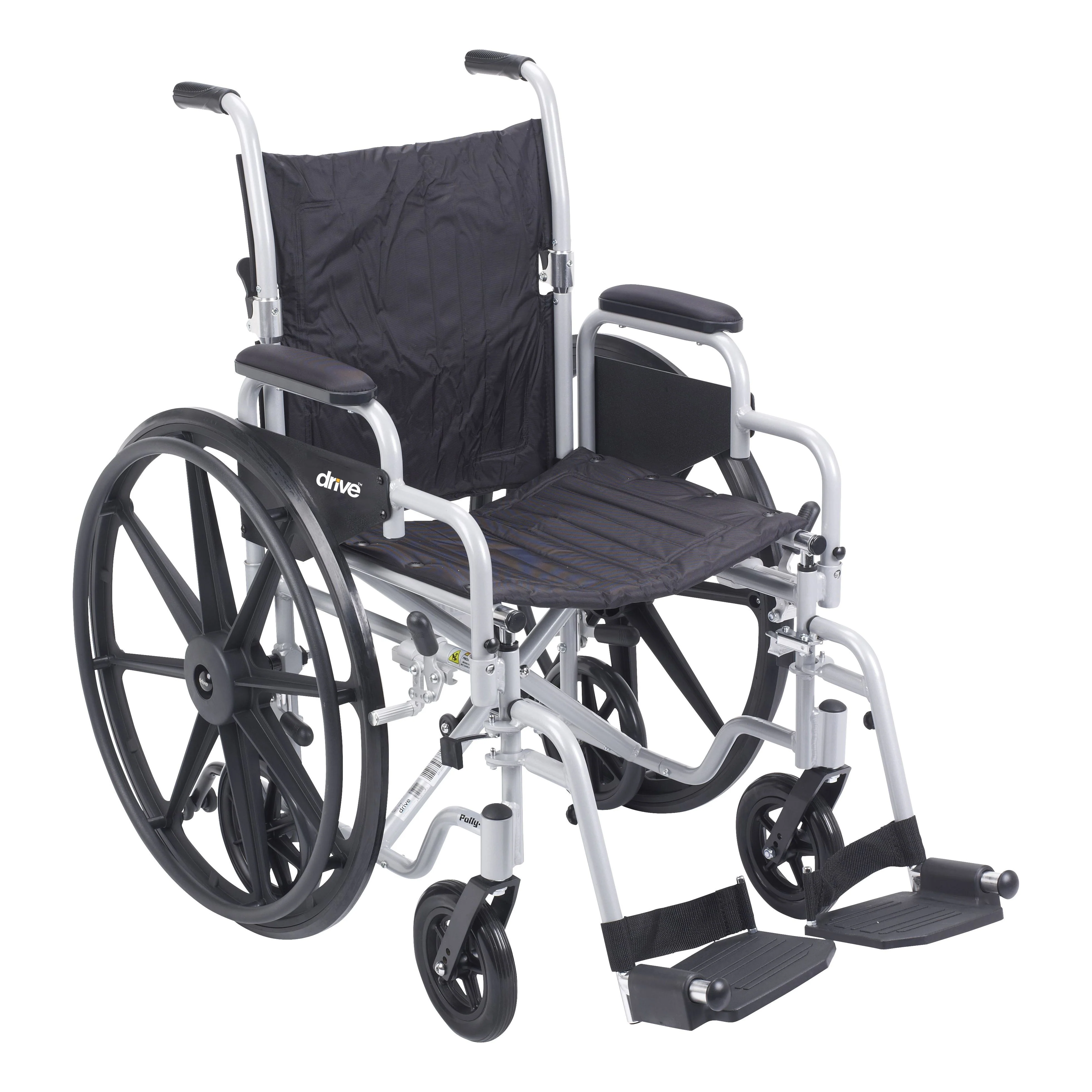 Poly Fly Light Weight Transport Chair Wheelchair with Swing away Footrests, 18" Seat