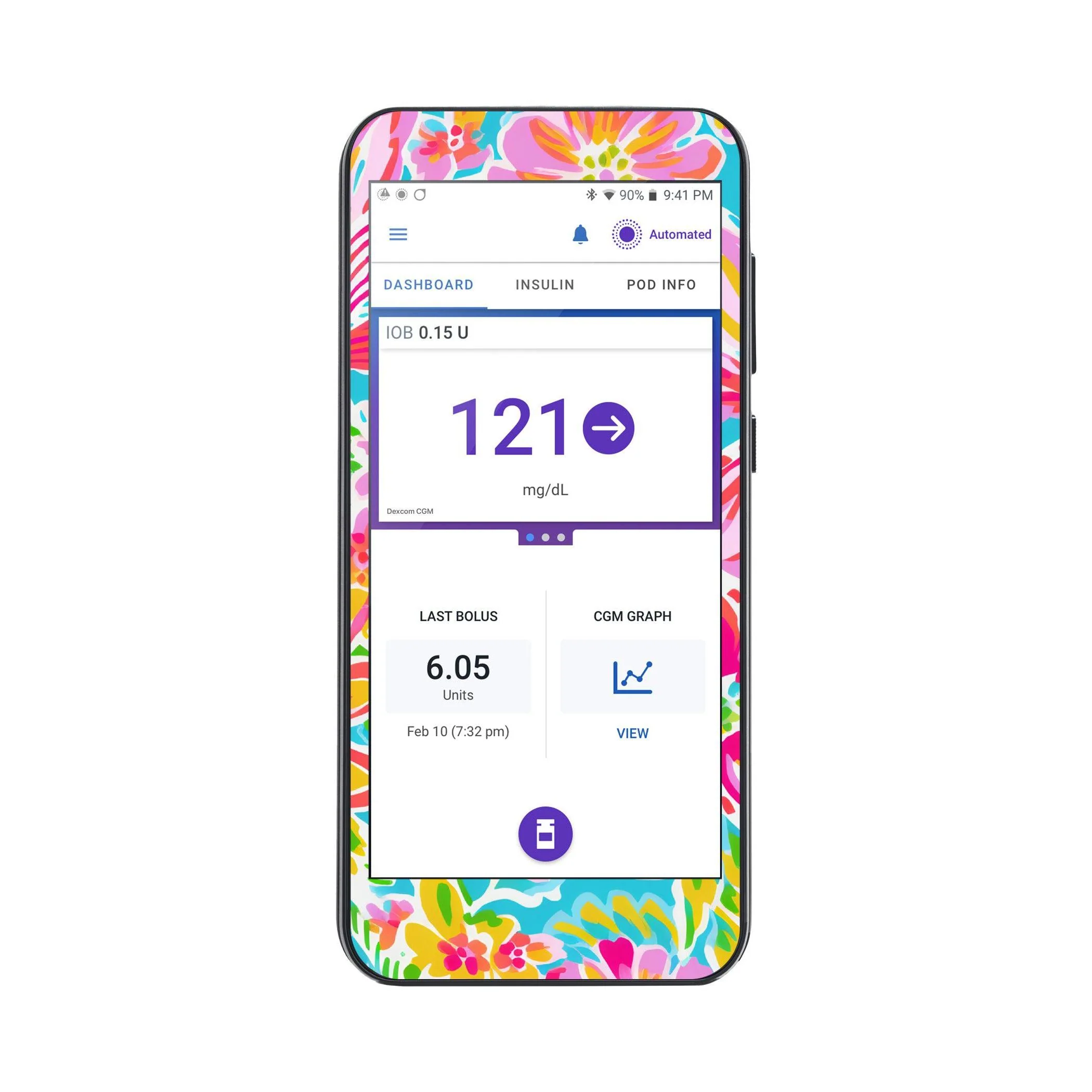 Preppy Flowers Sticker for Omnipod® 5 Controller – Pump Peelz