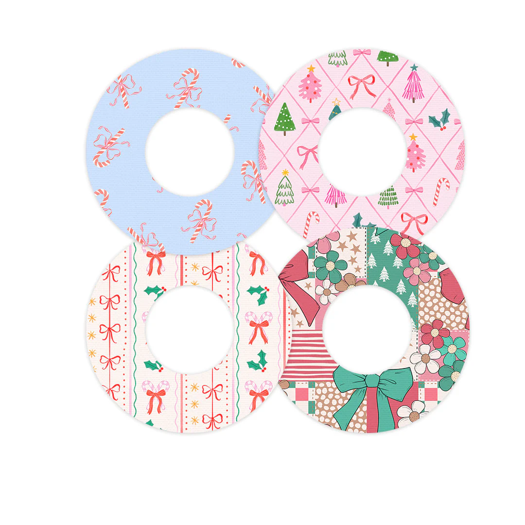 Pretty in Pink Holiday Variety Patch Tape Designed for the FreeStyle Libre 2 - Pump Peelz