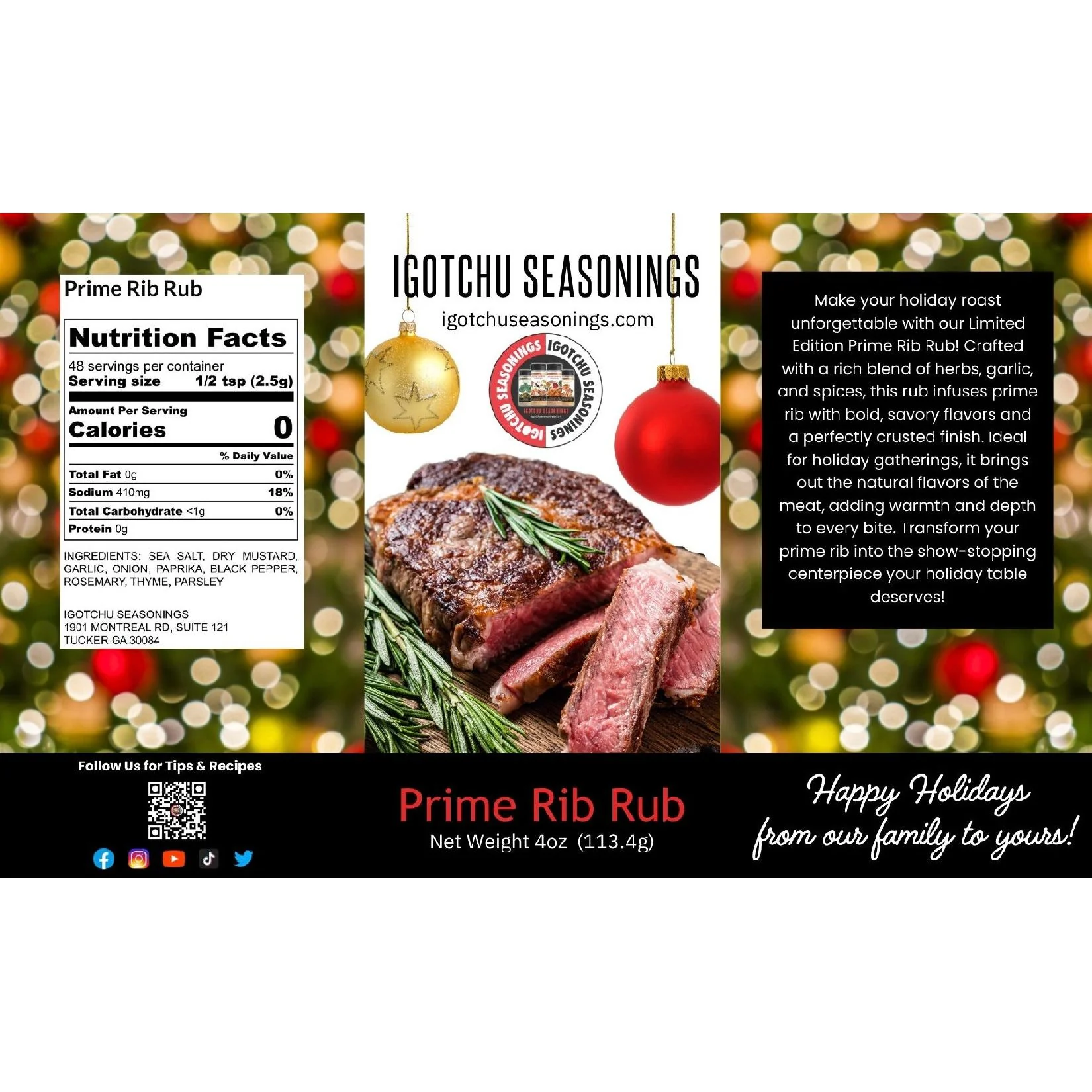 Prime Rib Rub 5.5 oz  Holiday Limited Edition - Image 2