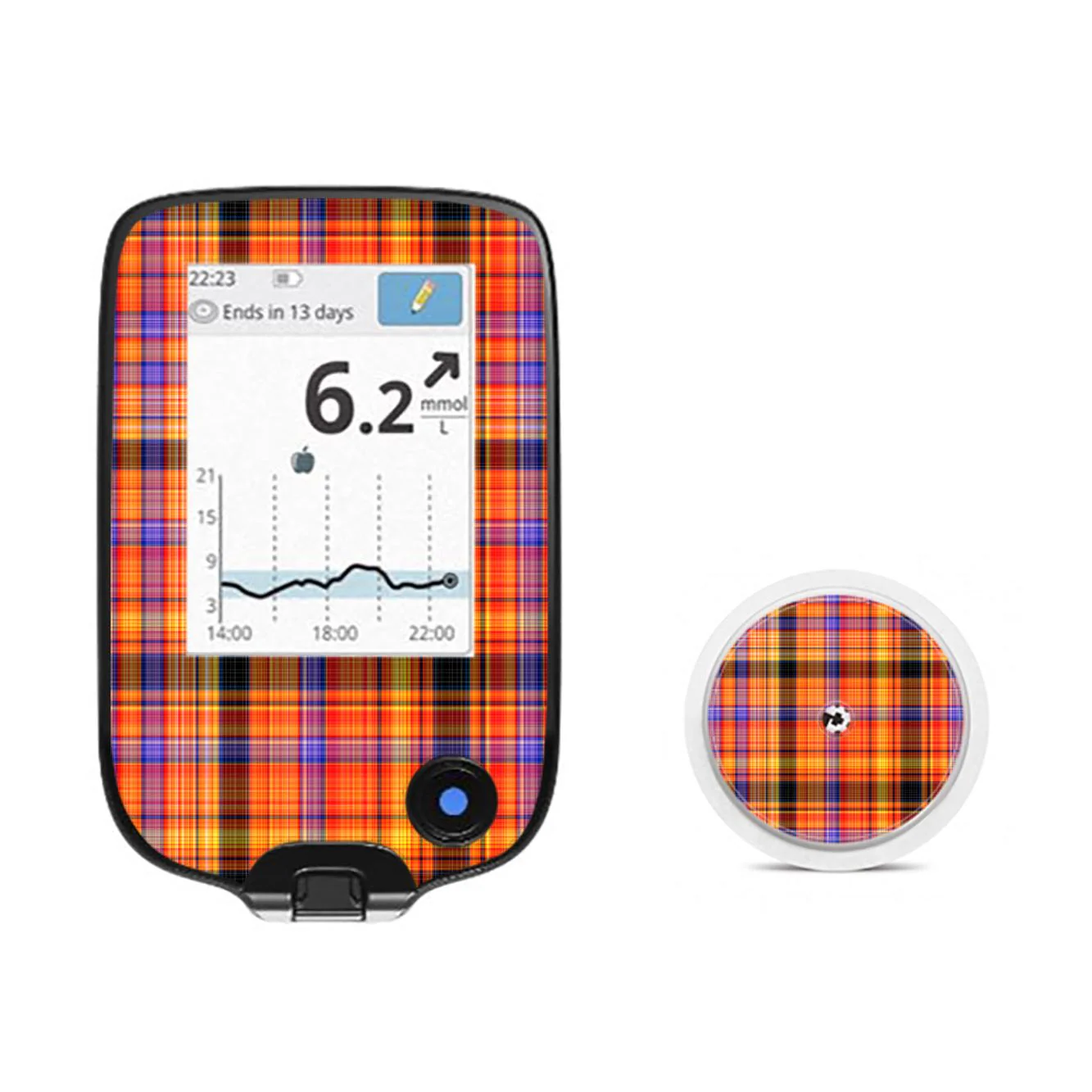 Pumpkin Plaid Freestyle Libre 2 Sticker - Pump Peelz