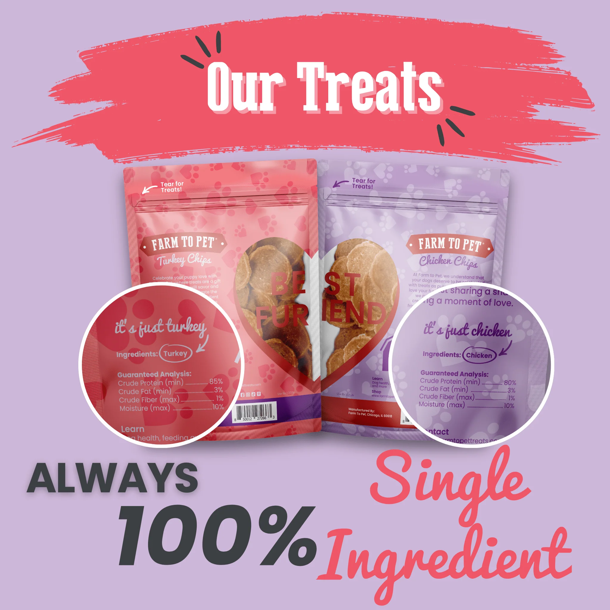 Puppy Love Dog Treat Duo | Poultry Chip Variety Pack - Image 2