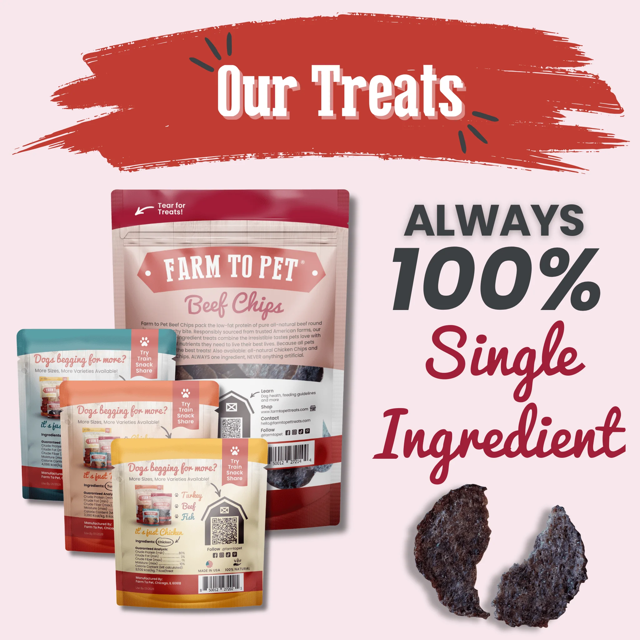 Puppy Packs 'n Snacks Dog Treat Starter Pack | Single-Ingredient Training Treats - Image 11