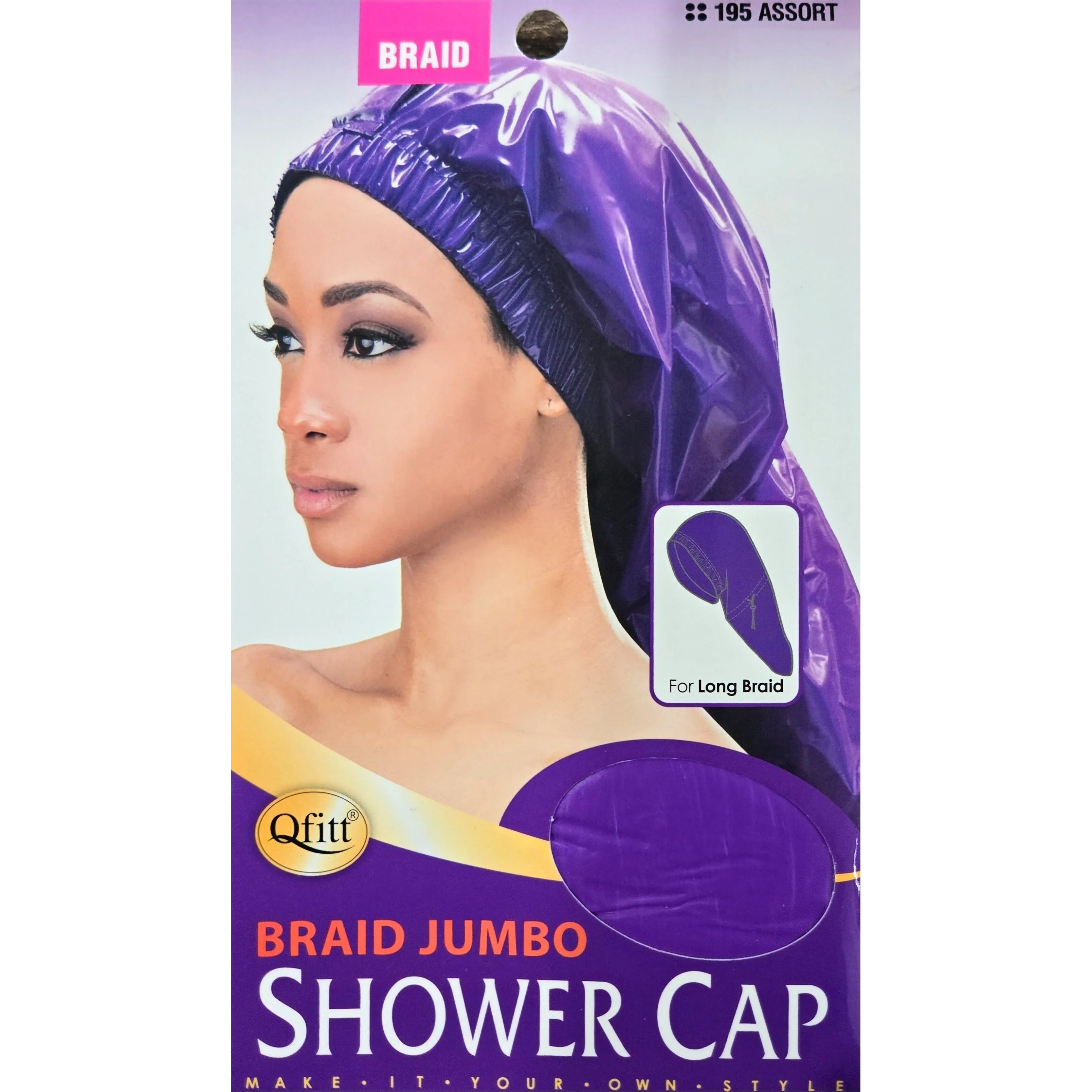 Qfitt Braid Jumbo Shower Cap, 1 pc - Image 3