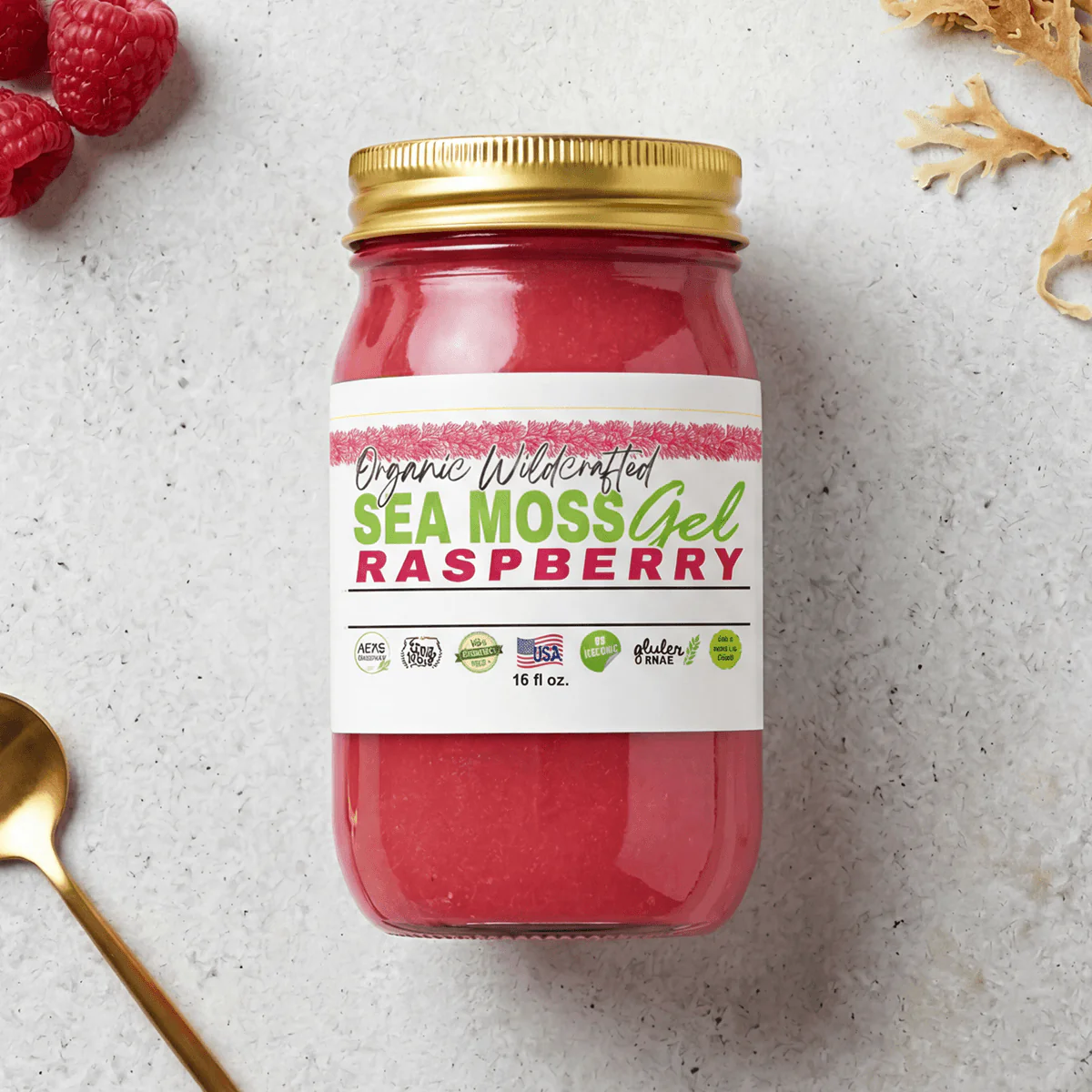 Sea Moss Gel - Raspberry Flavor 16oz - Image 4