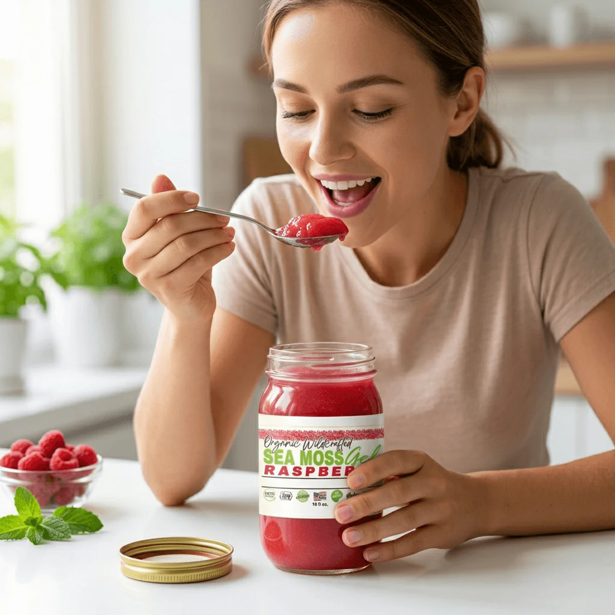 Sea Moss Gel - Raspberry Flavor 16oz - Image 5