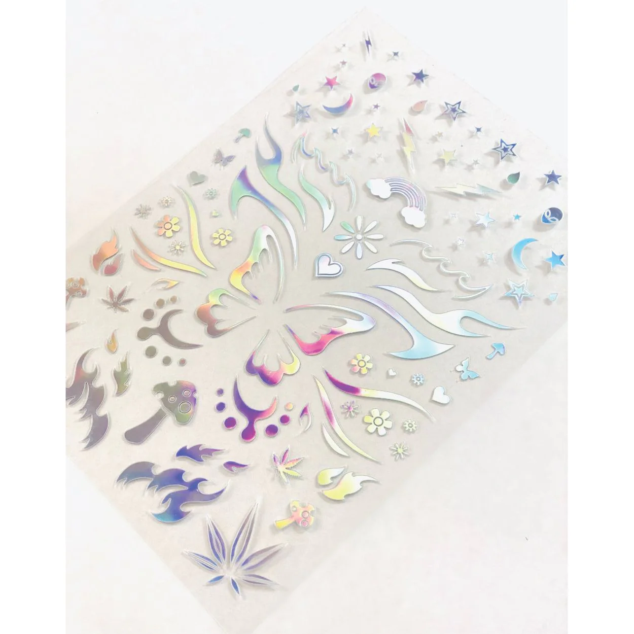 Rave Day Silver Holographic Face Decal Stickers - Image 7