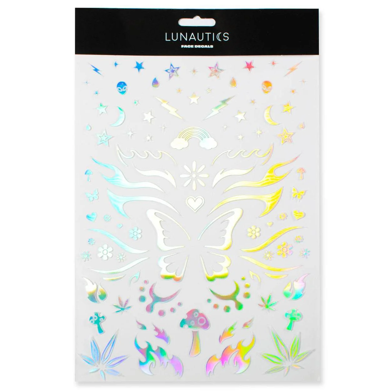 Rave Day Silver Holographic Face Decal Stickers - Image 8
