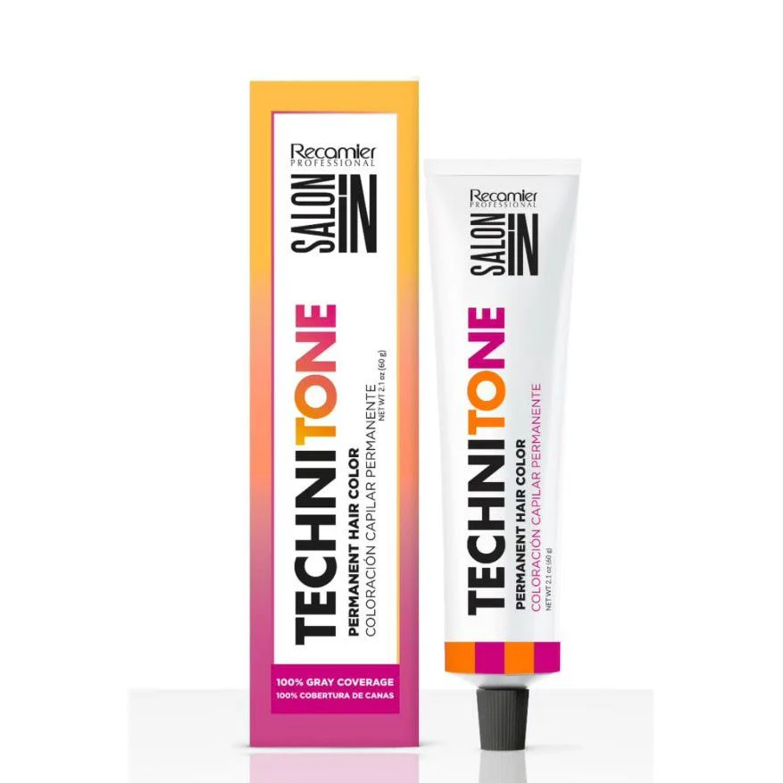 Recamier Salonin Techni Tone Permanent Hair Color Creme Low Ammonia Dyes 2.11oz-60gr (8.00 Light Intense Natural Blonde
