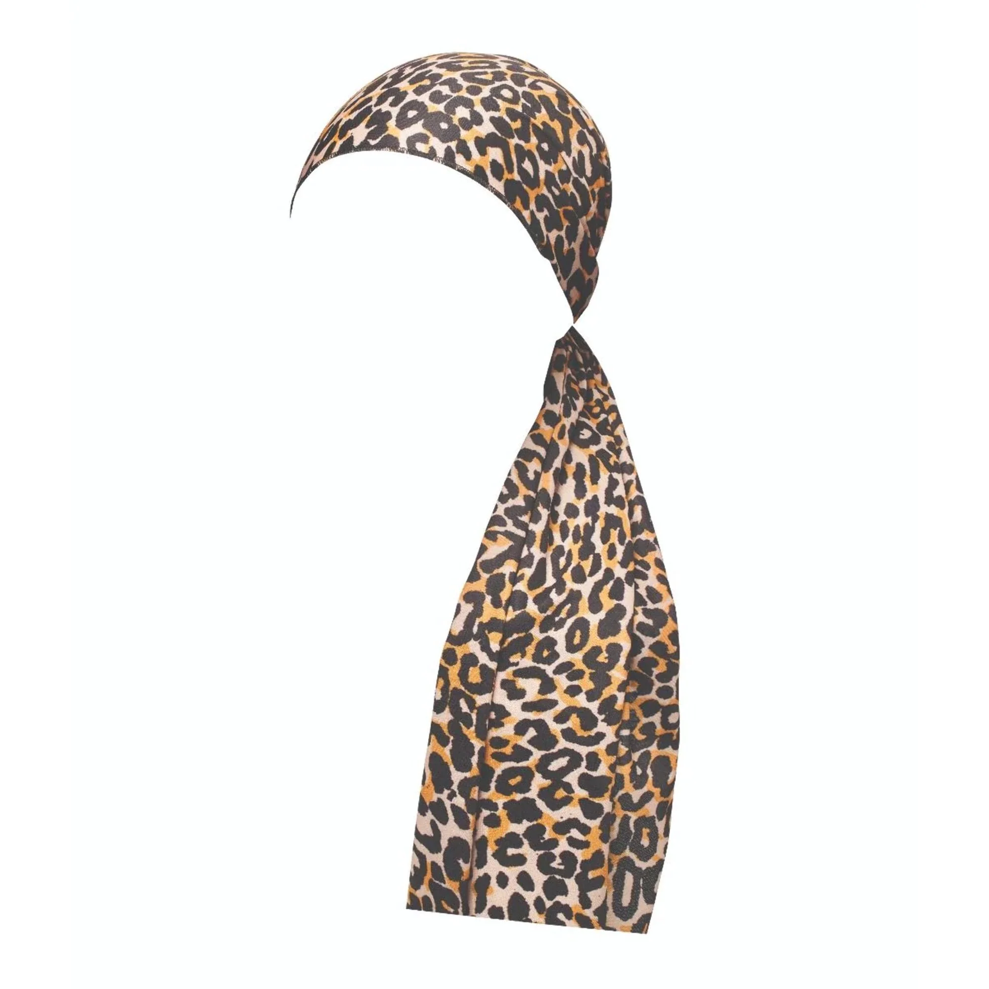 RED Satin Wrap Scarf - Leopard - Image 3