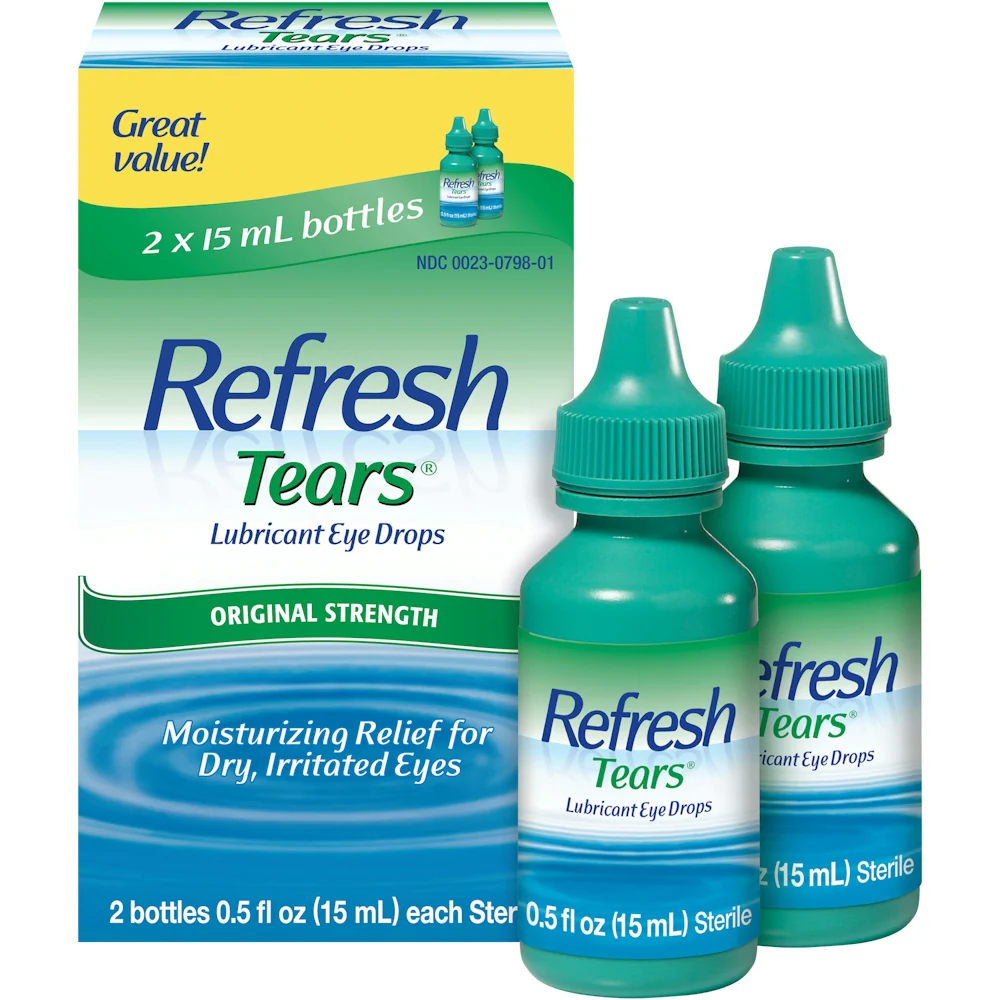 Refresh Tears Moisturizing Relief Lubricant Eye Drops 2- 0.5 Fl Oz Bottles