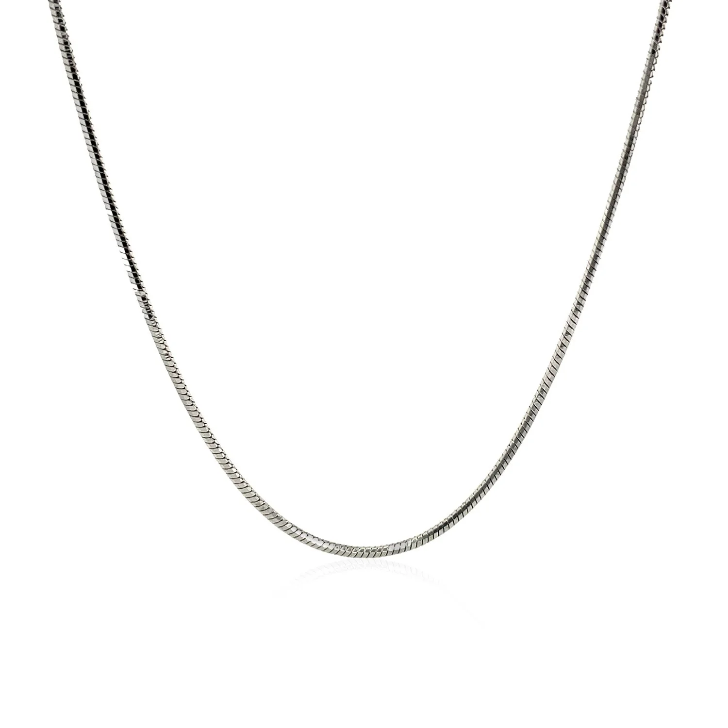 Rhodium Plated 1.2mm Sterling Silver Snake Style Chain - Image 6