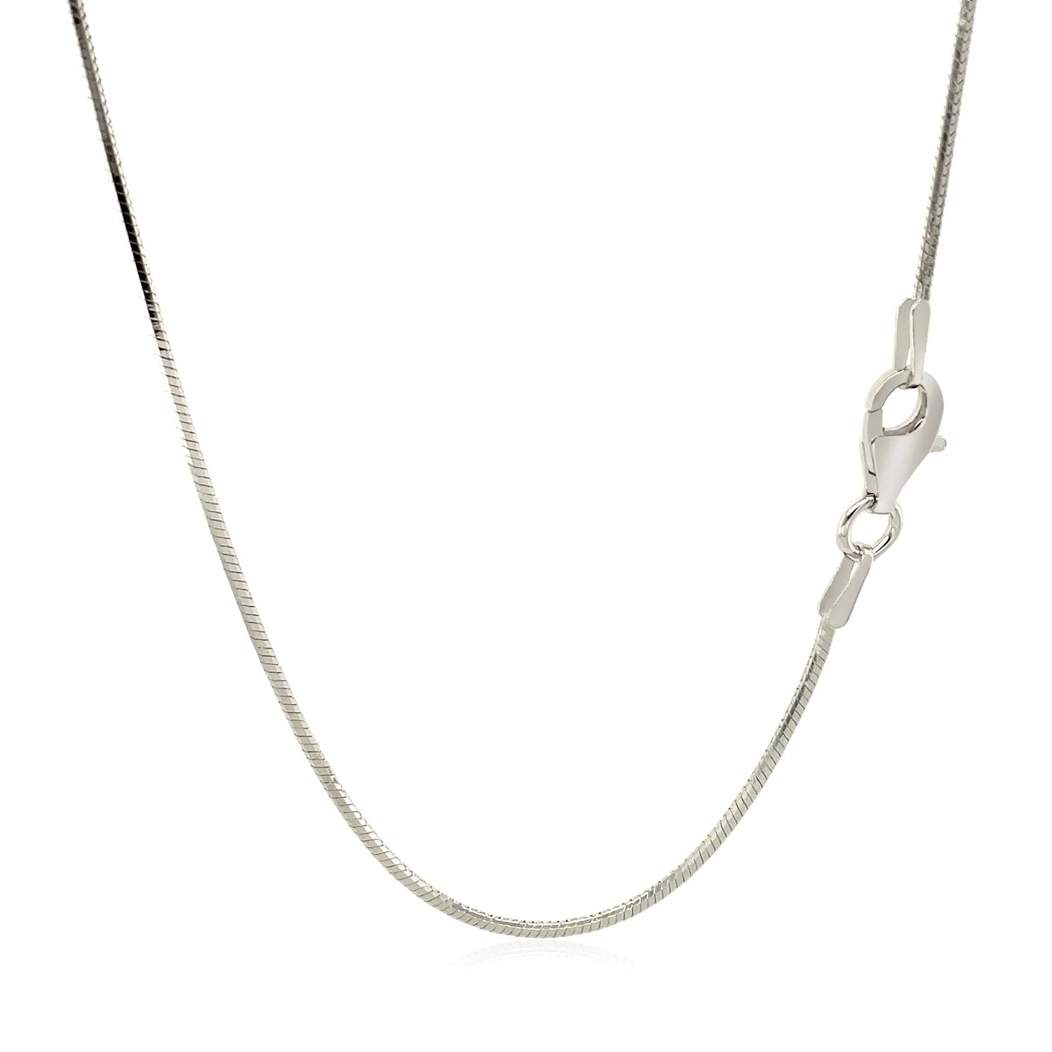 Rhodium Plated 1.2mm Sterling Silver Snake Style Chain - Image 7