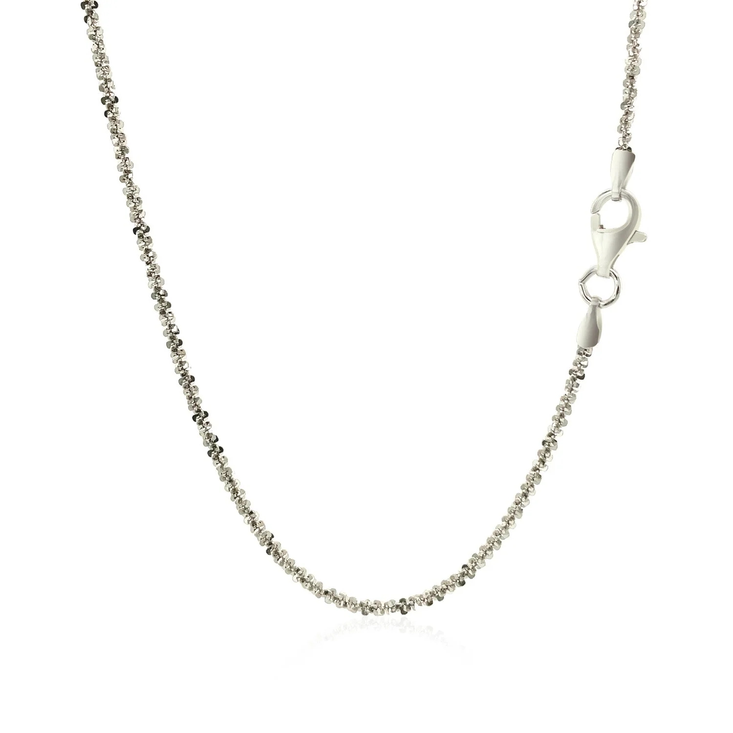 Rhodium Plated 1.7mm Sterling Silver Sparkle Style Chain - Image 7