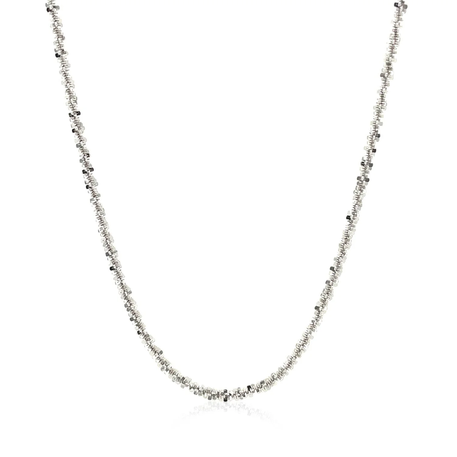 Rhodium Plated 2.2mm Sterling Silver Sparkle Style Chain - Image 6