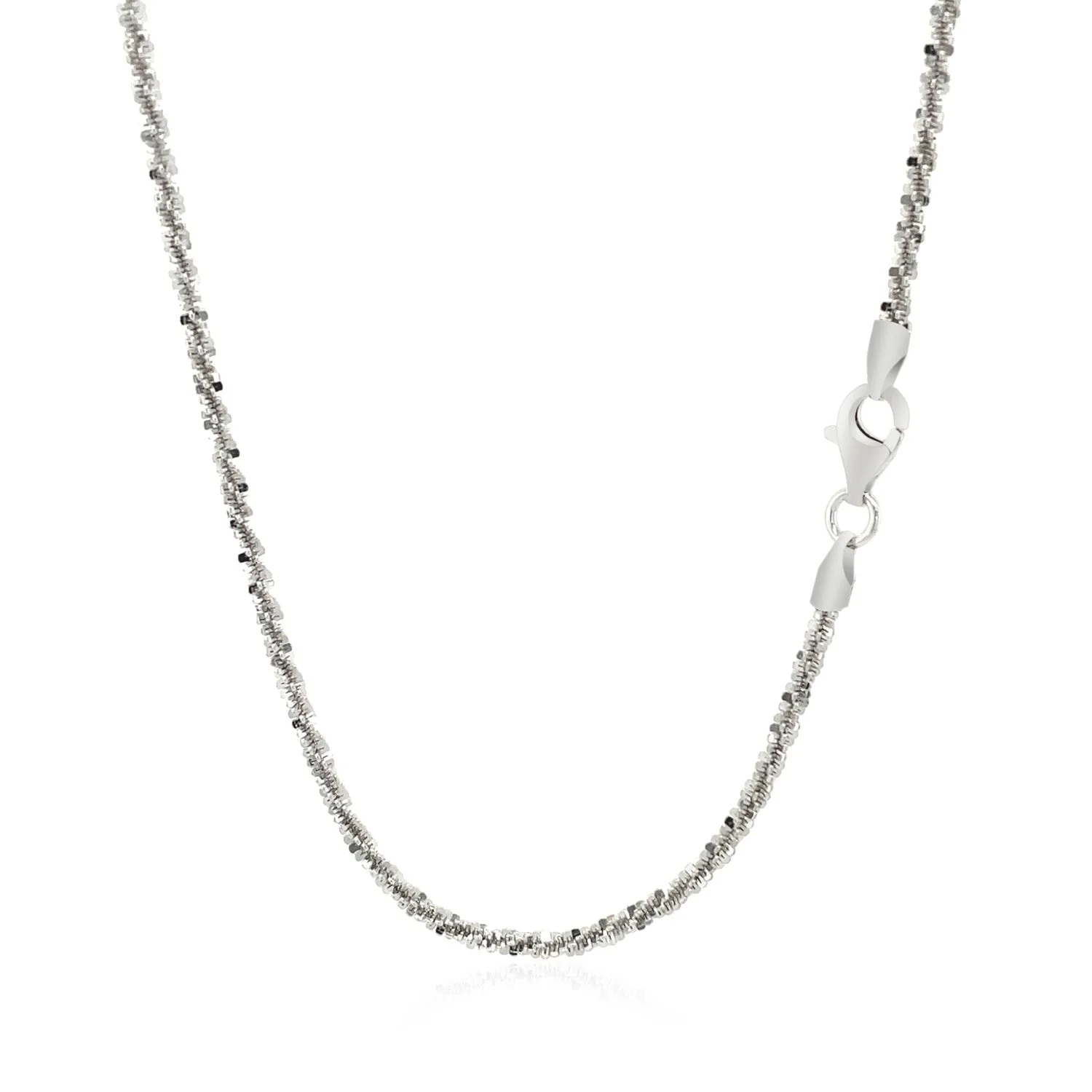 Rhodium Plated 2.2mm Sterling Silver Sparkle Style Chain - Image 7
