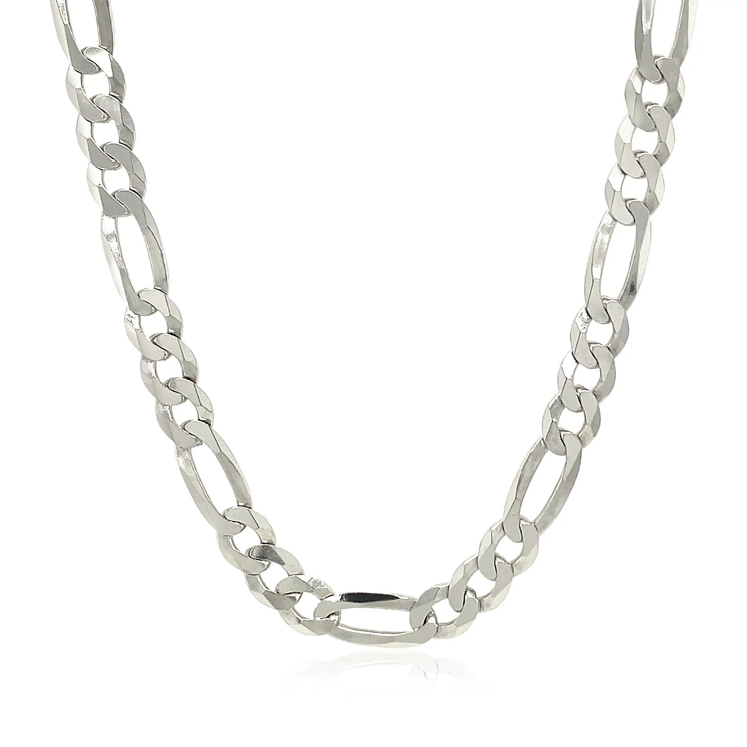 Rhodium Plated 5.5mm Sterling Silver Figaro Style Chain - Image 9